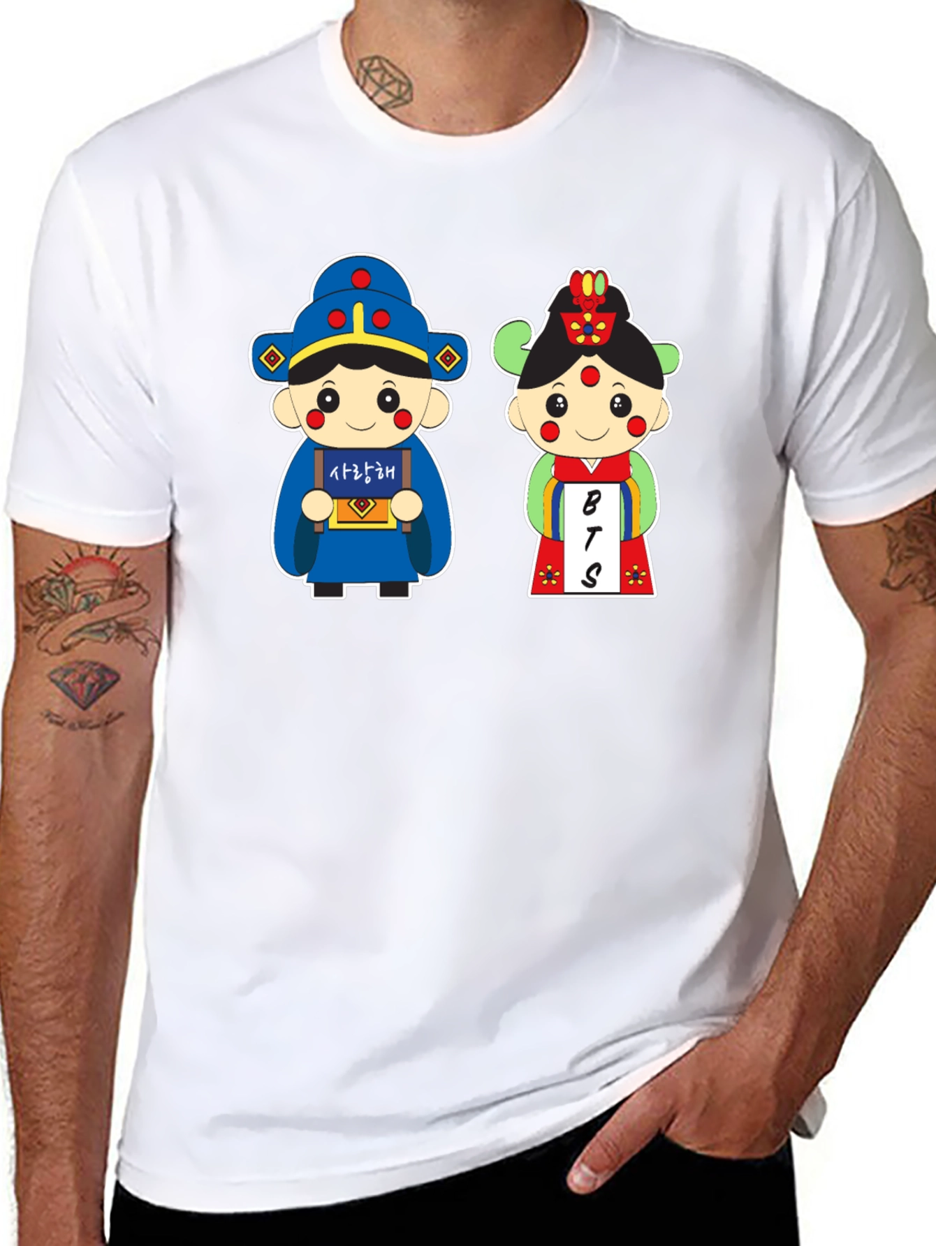BTS Cartoon Couple T-Shirt - Korean Inspired