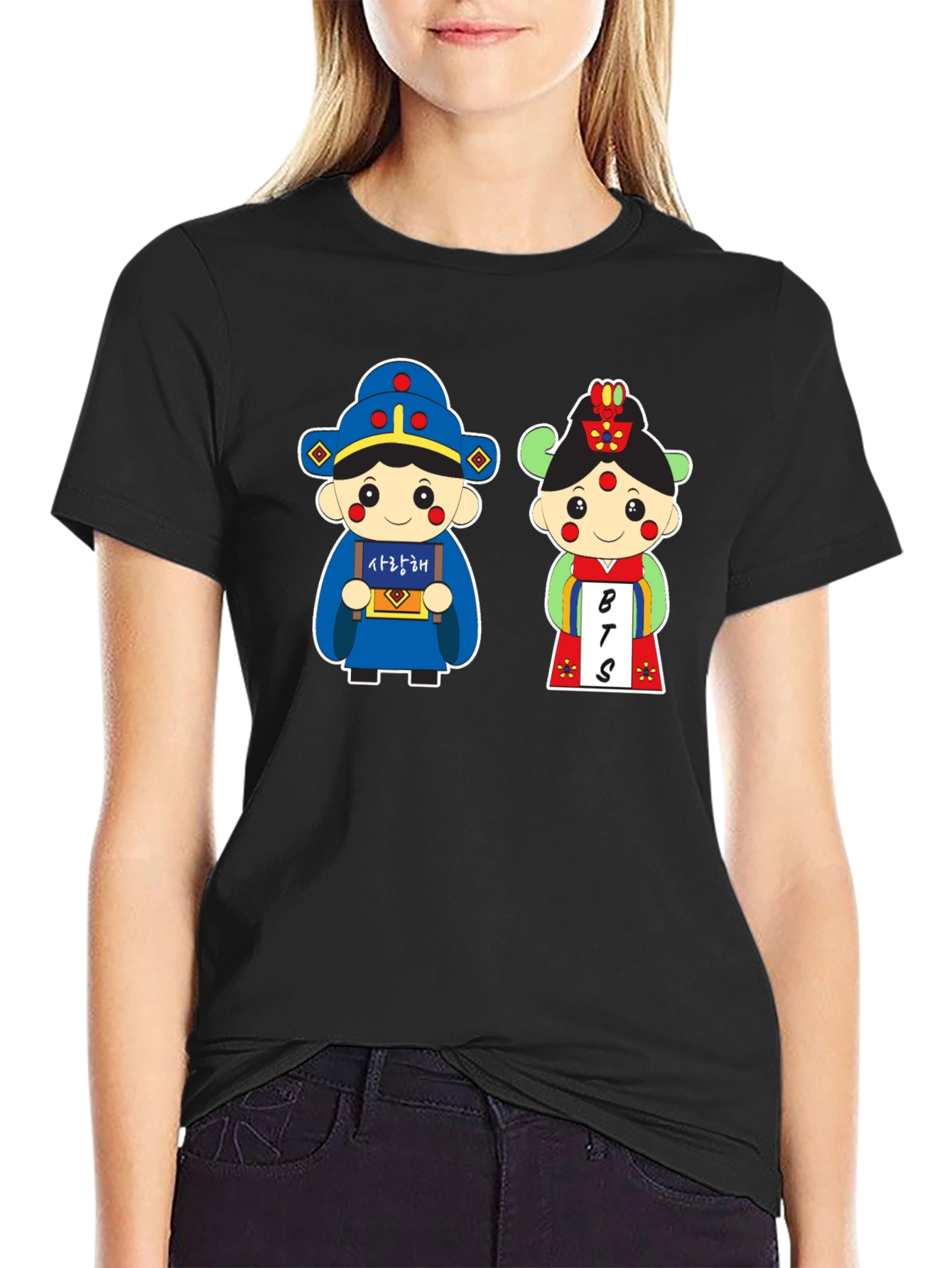 BTS Cartoon Couple T-Shirt - Korean Inspired