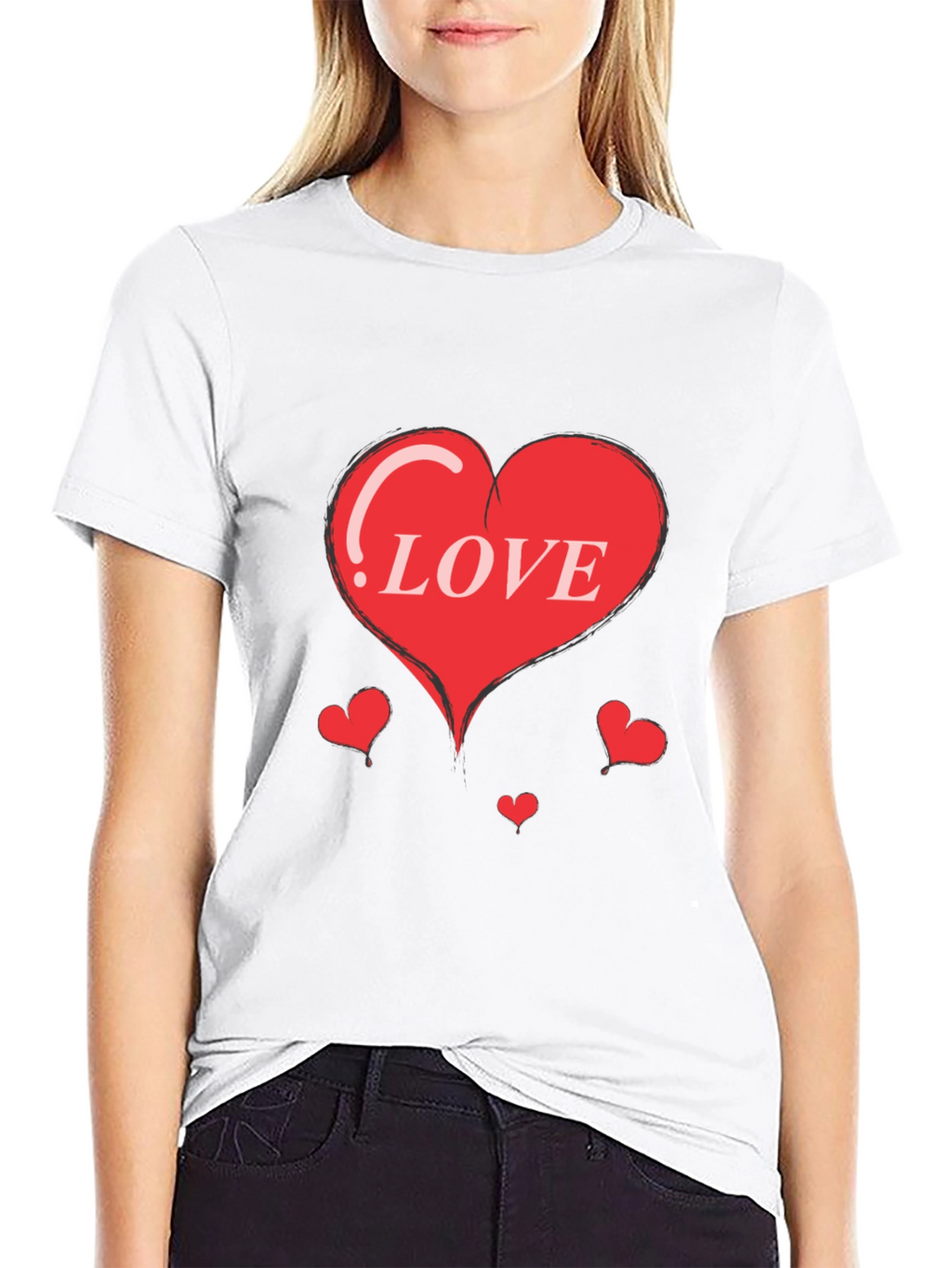 Heart Love Graphic Print Tee