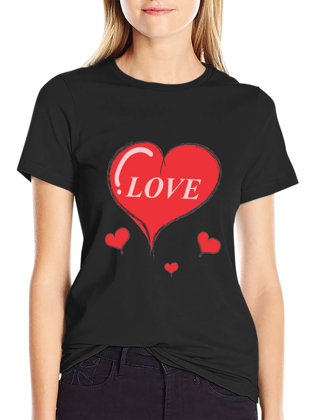 Heart Love Graphic Print Tee