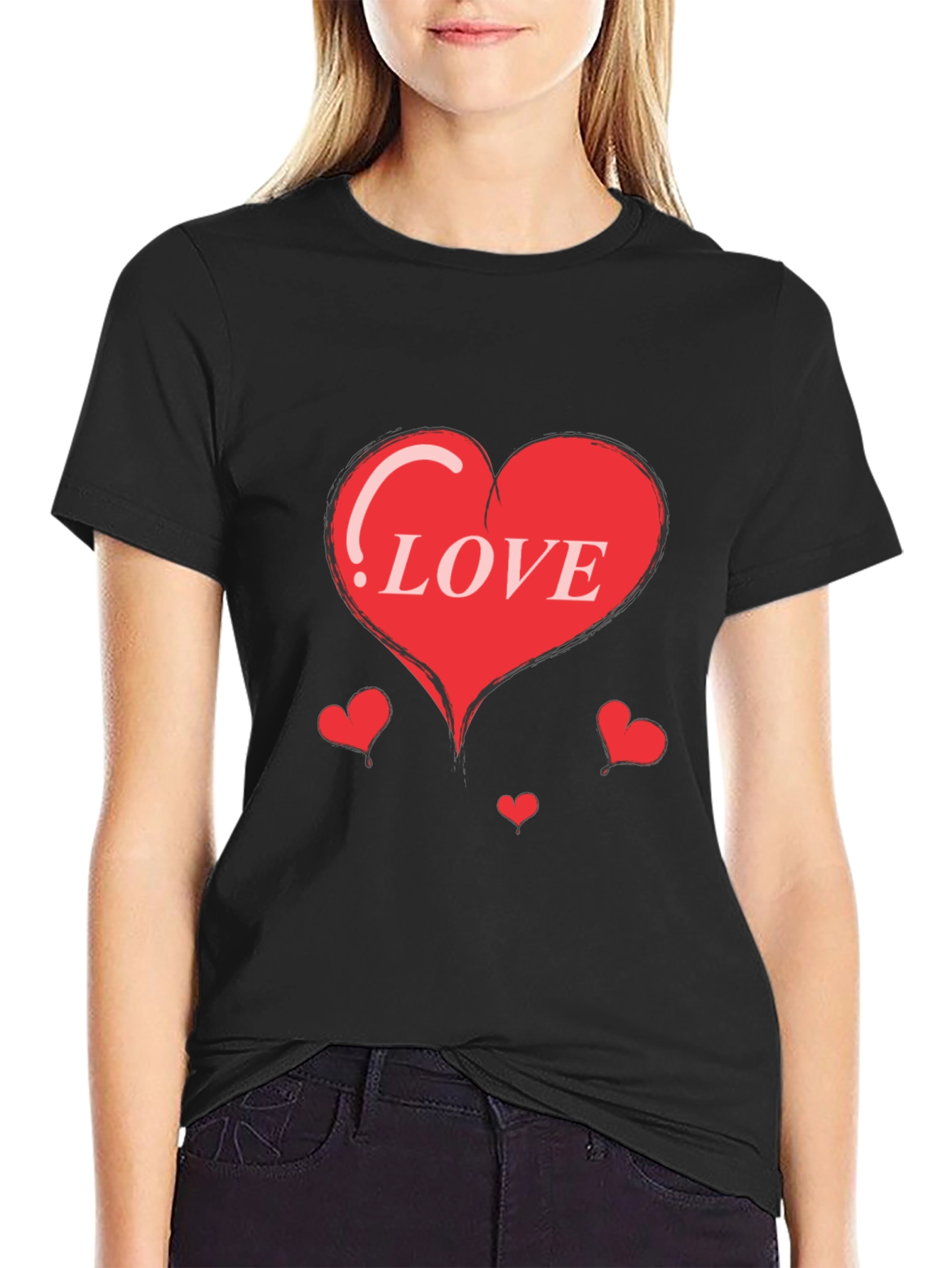 Heart Love Graphic Print Tee