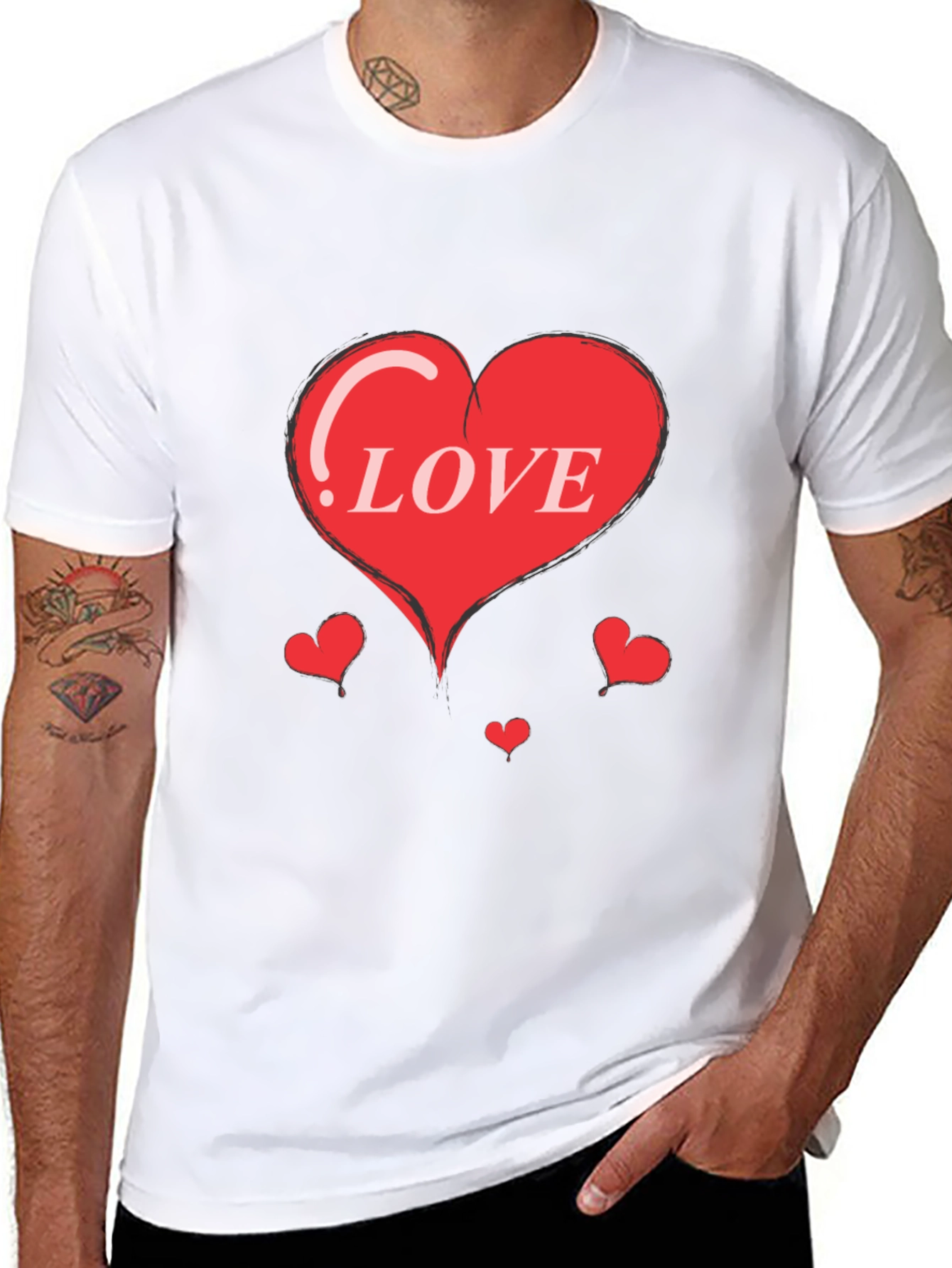 Heart Love Graphic Print Tee