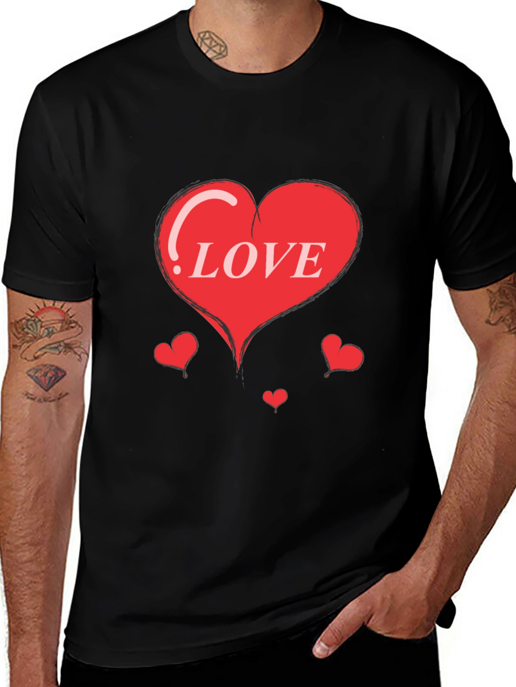 Heart Love Graphic Print Tee