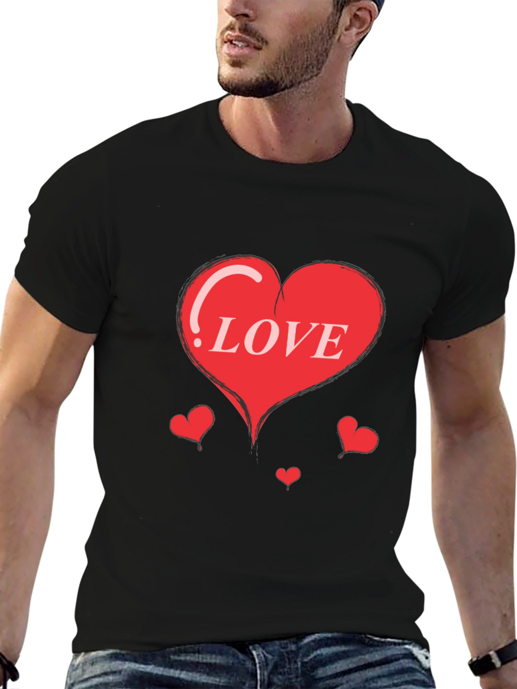 Heart Love Graphic Print Tee