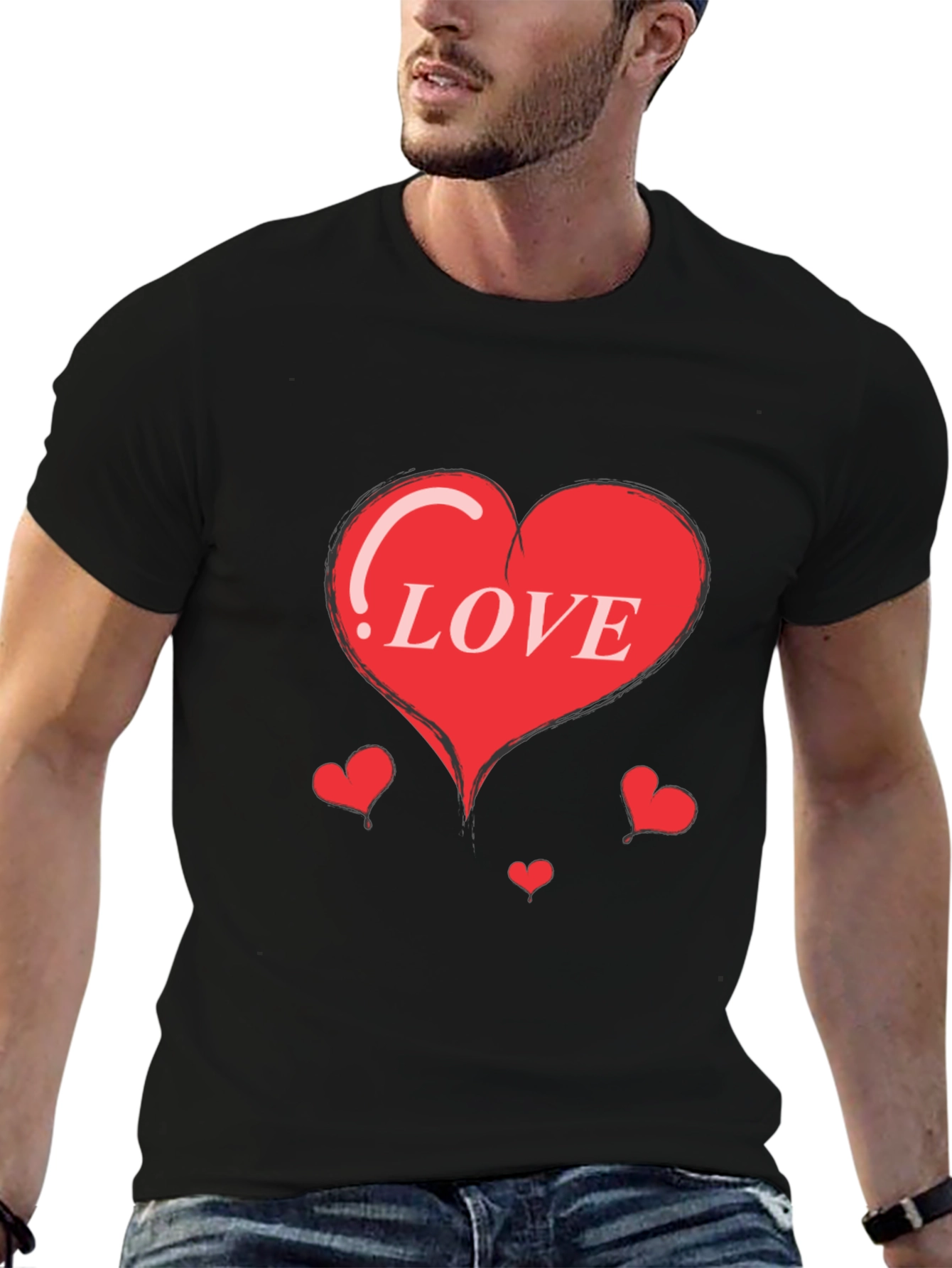 Heart Love Graphic Print Tee