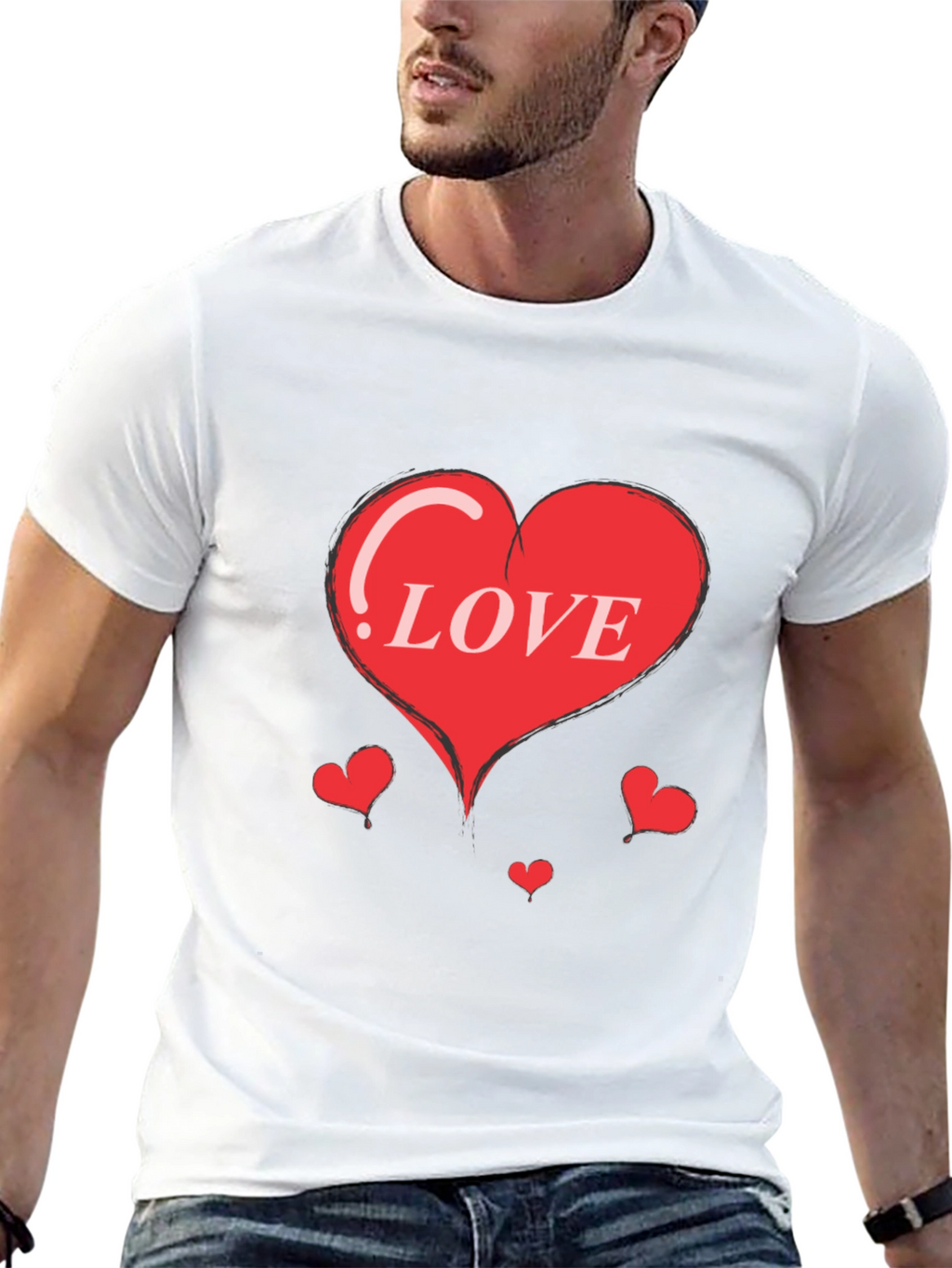 Heart Love Graphic Print Tee