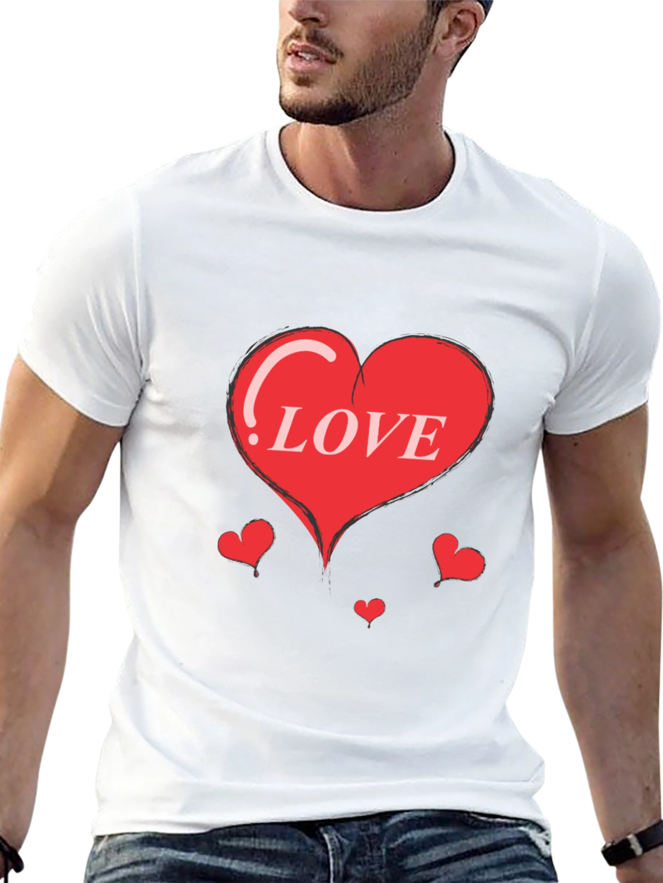 Heart Love Graphic Print Tee