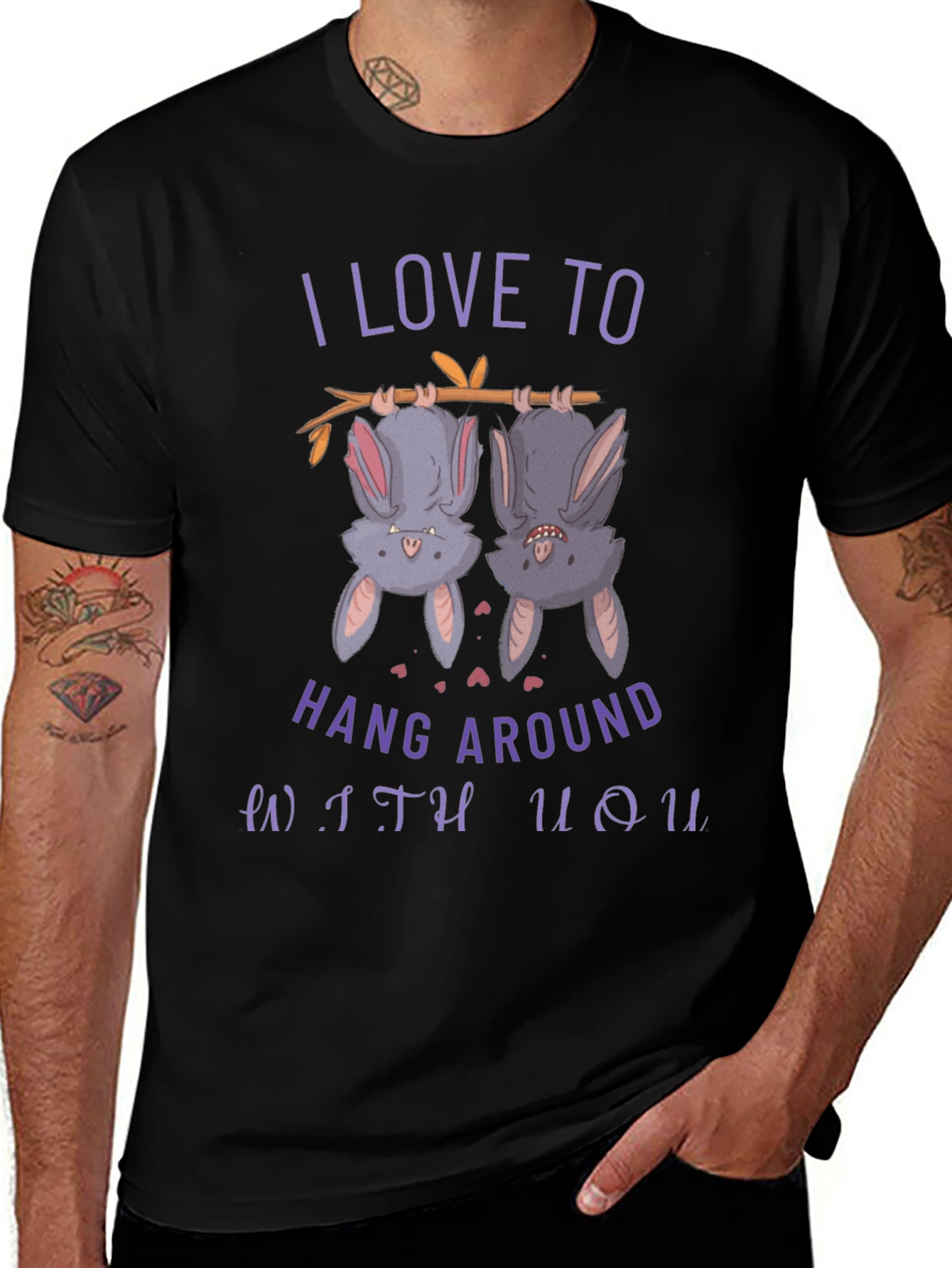 I Love to Hang Around With You Bat T-Shirt