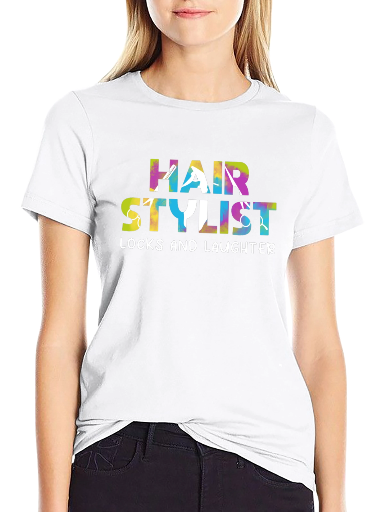 Hair Stylist T-Shirt - Locks and Laughter Graphic Tee
