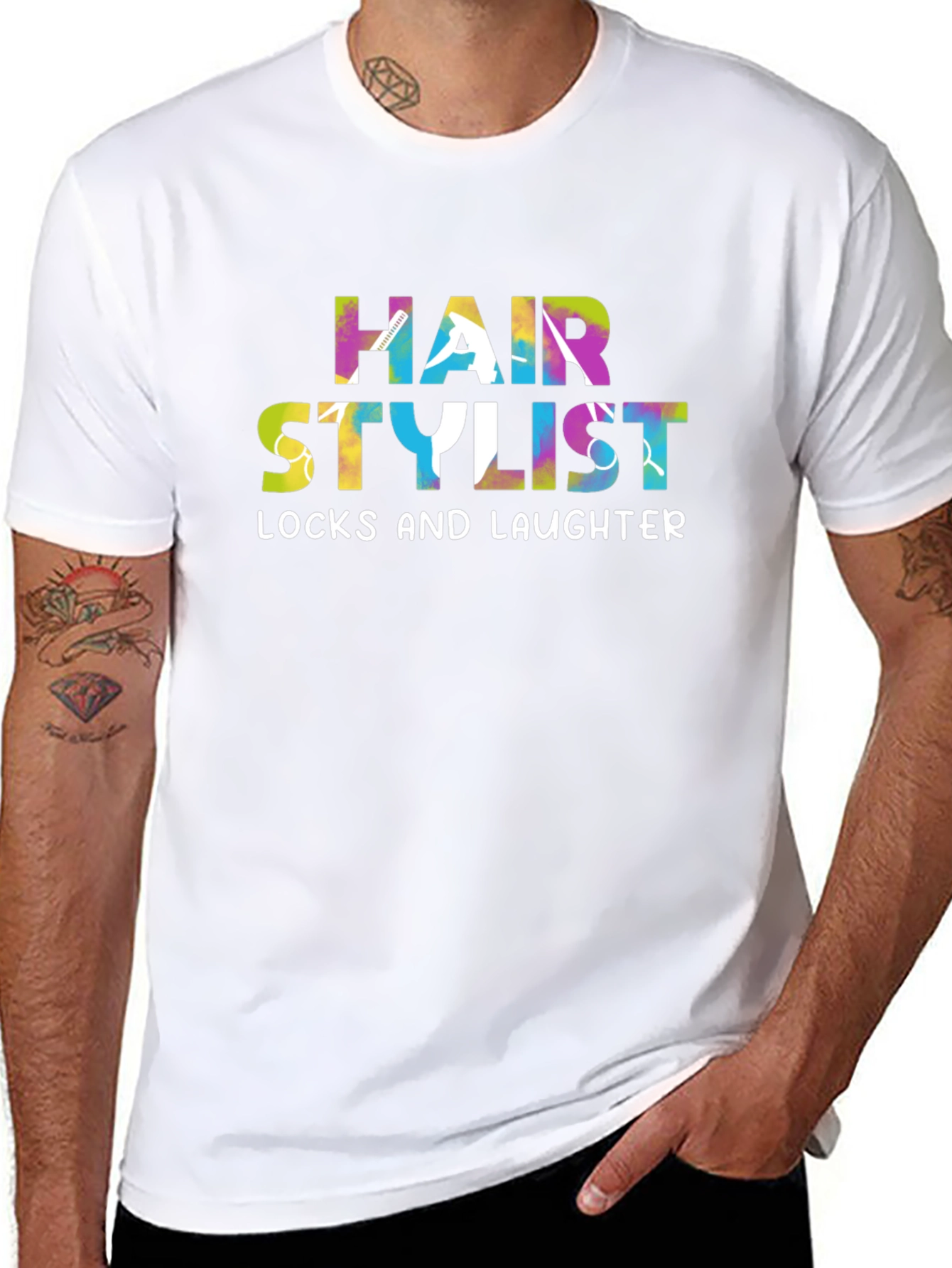 Hair Stylist T-Shirt - Locks and Laughter Graphic Tee