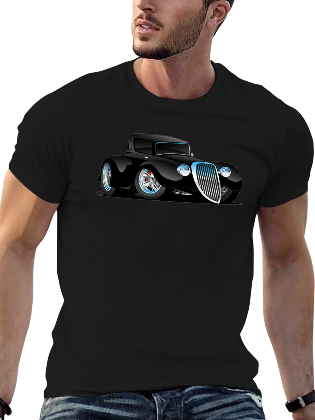 Classic Car Graphic Black T-Shirt