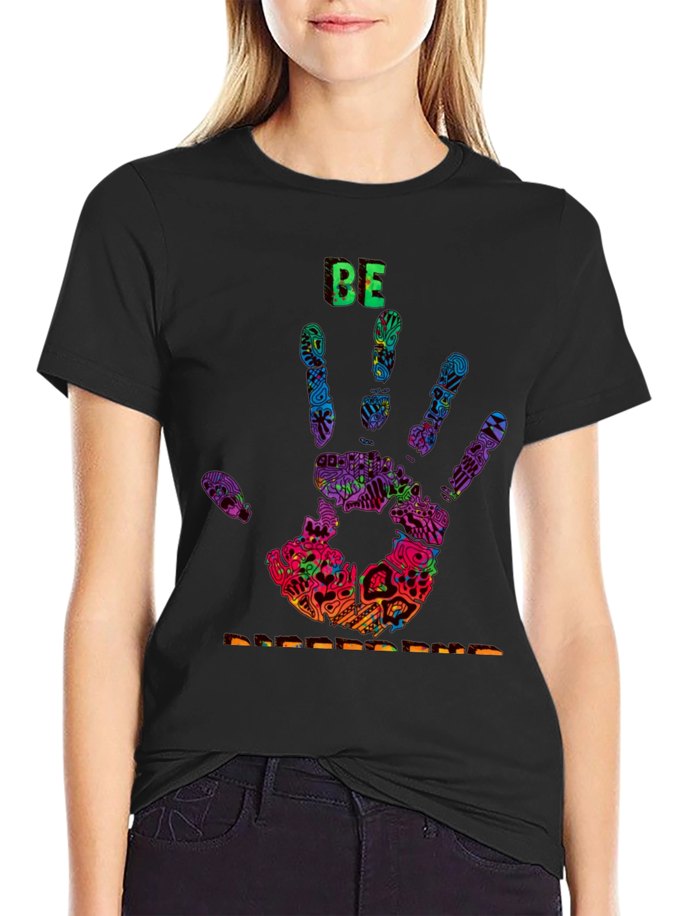Be Creative Colorful Handprint T-Shirt
