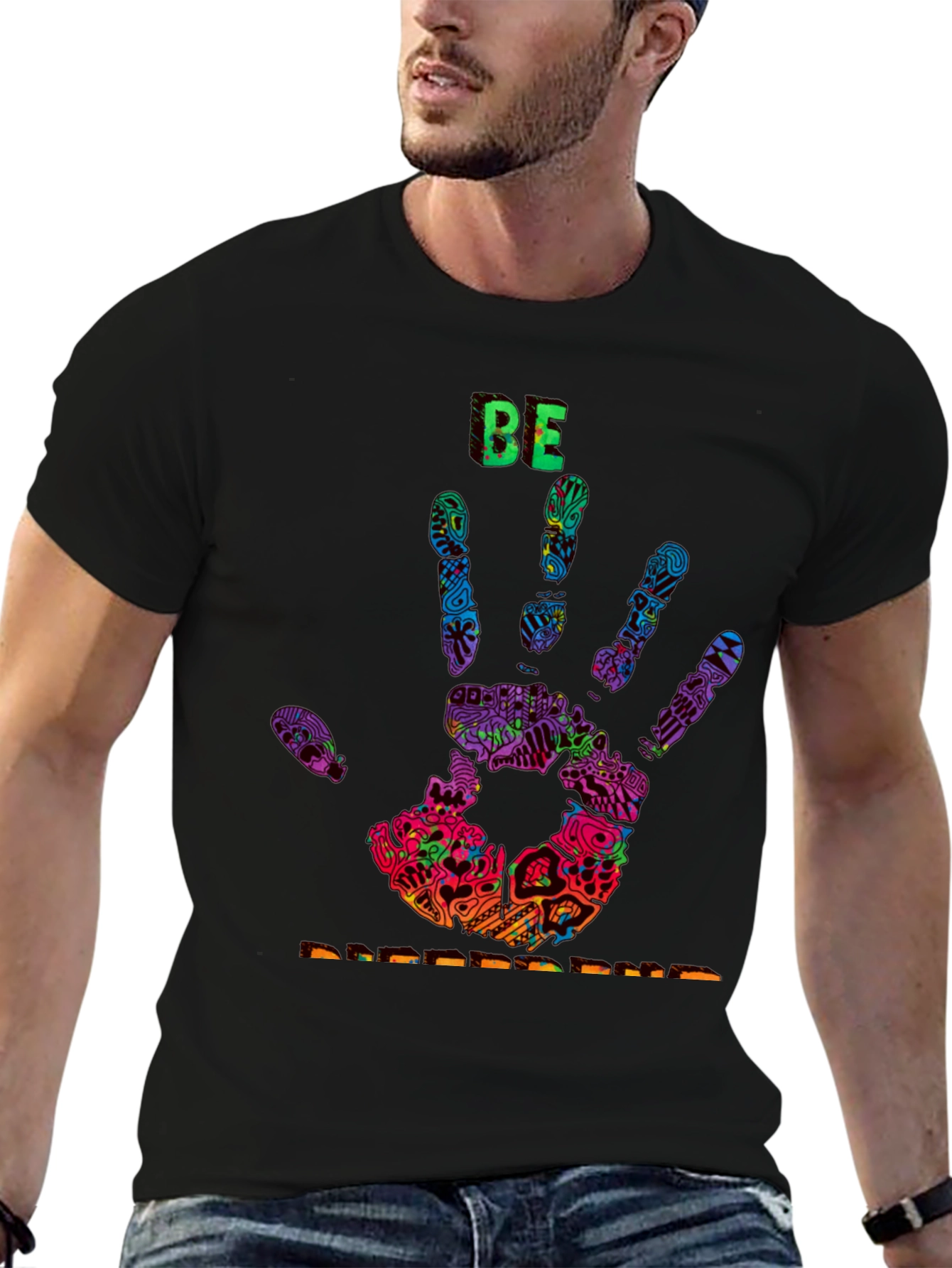 Be Creative Colorful Handprint T-Shirt