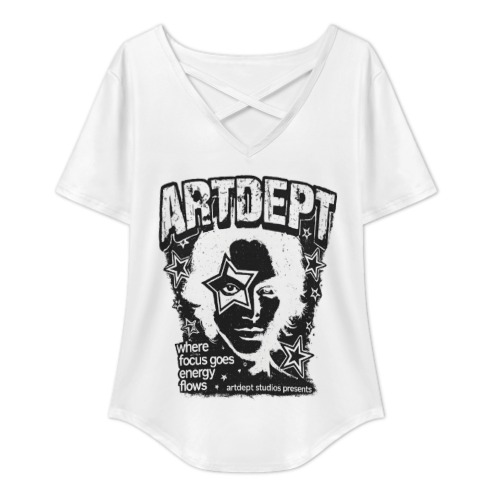ARTDEPT Vintage Star Face Graphic Tee – Retro Grunge Streetwear Oversized T-Shirt for Women(z334)
