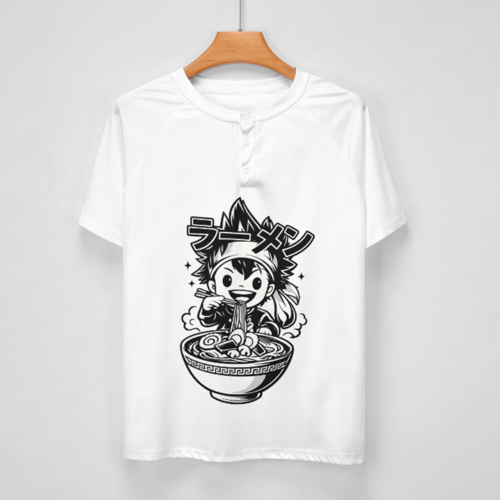 Anime Ramen Lover Graphic T-Shirt – Cute Japanese Streetwear Noodle Tee for Men(z313)