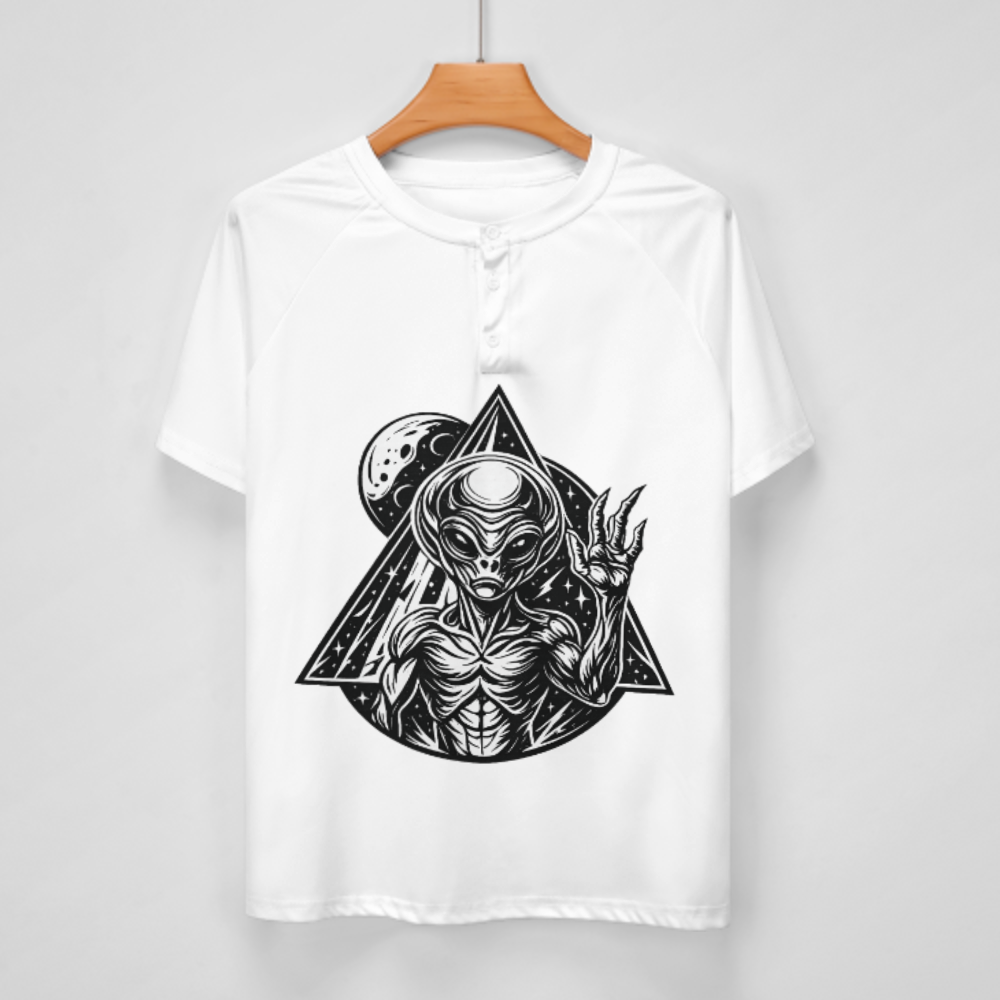 Retro Alien Graphic T-Shirt – Vintage Space Creature Sci-Fi Streetwear Tee(z318)