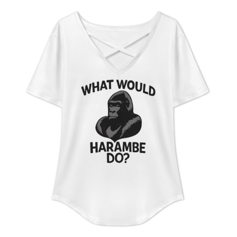 What Would Harambe Do? Funny Meme Gorilla Graphic Tee – Retro Internet Humor T-Shirt(z336)