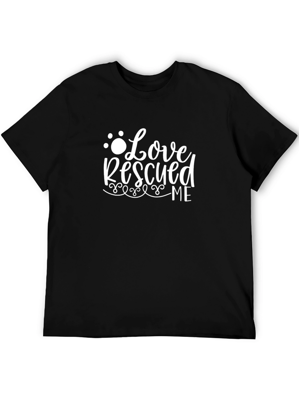 Love Rescued Me Graphic T-Shirt - Black