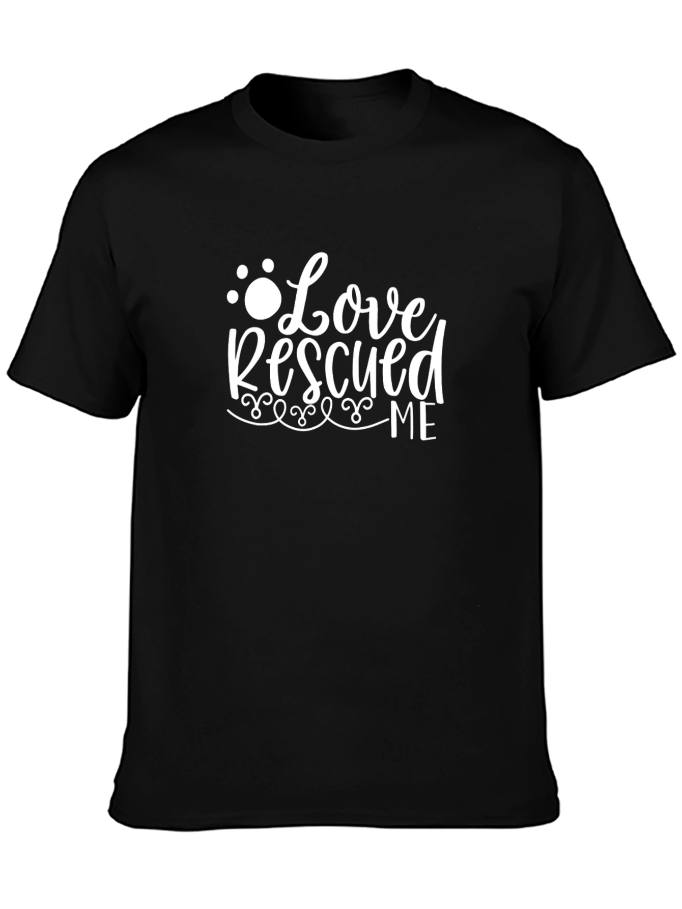 Love Rescued Me Graphic T-Shirt - Black