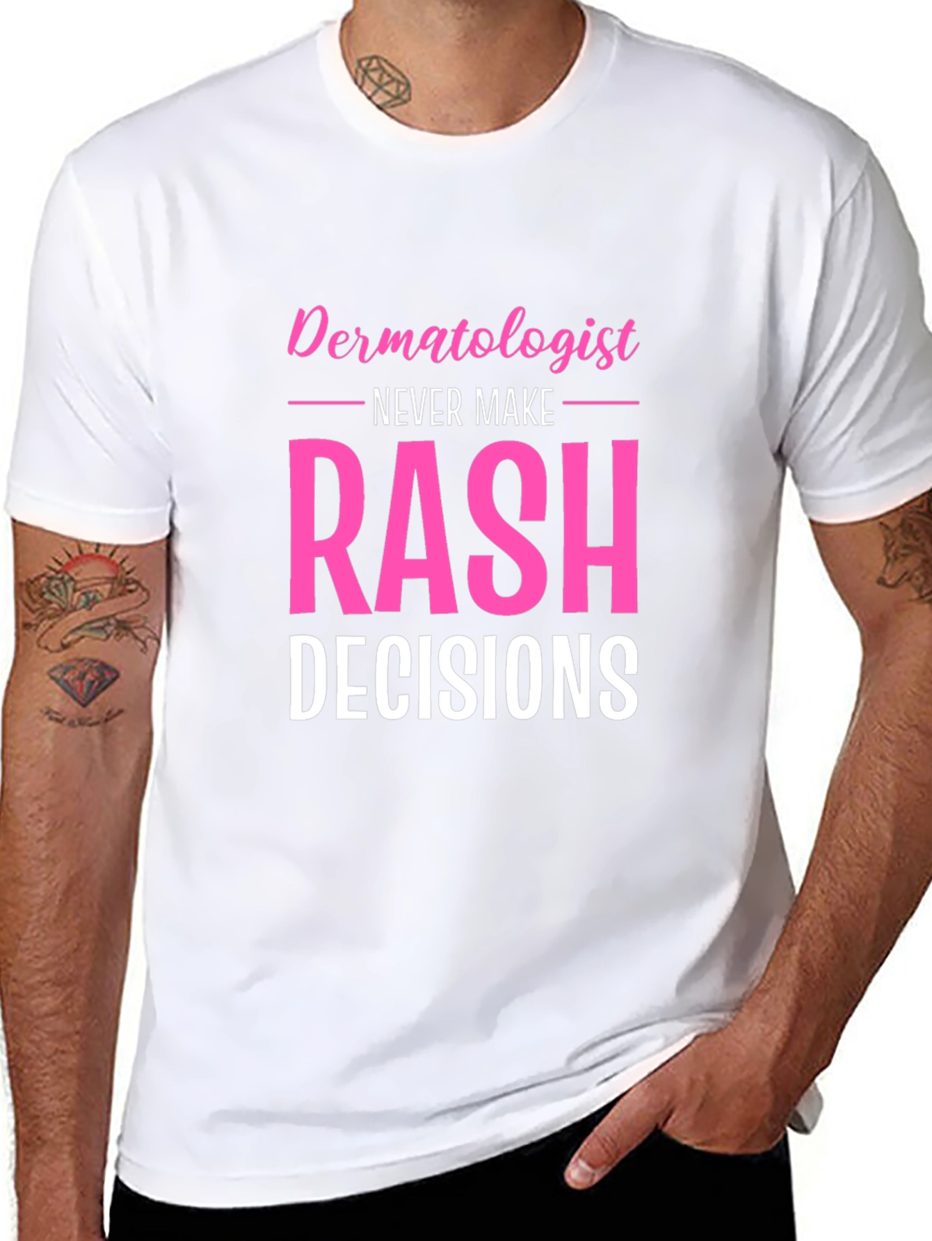 Funny Dermatologist Rash Decisions Black T-Shirt