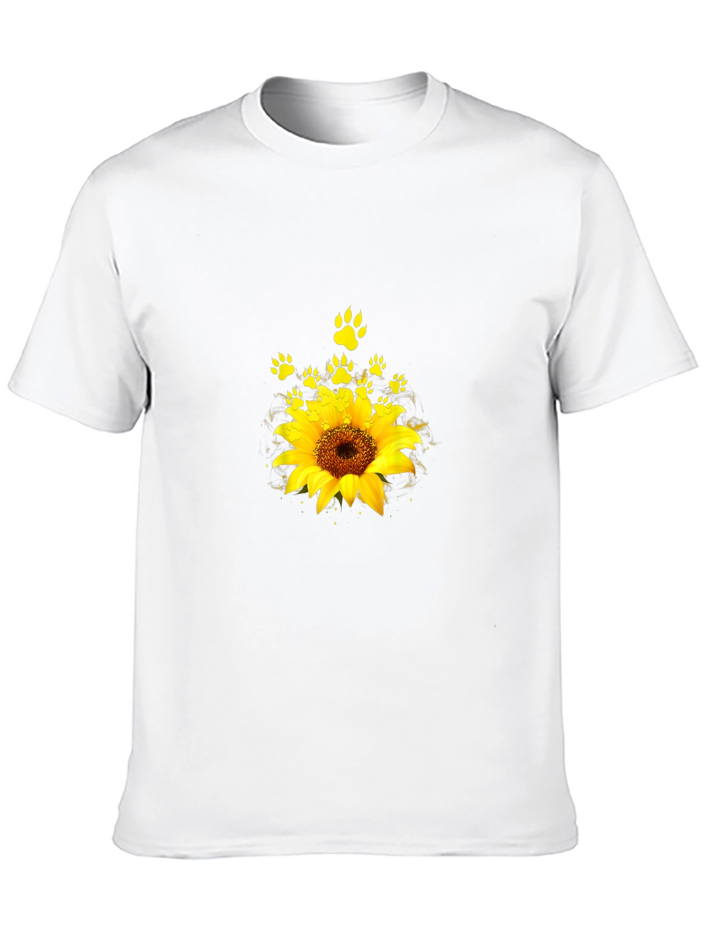 Sunflower Paw Print Graphic T-Shirt