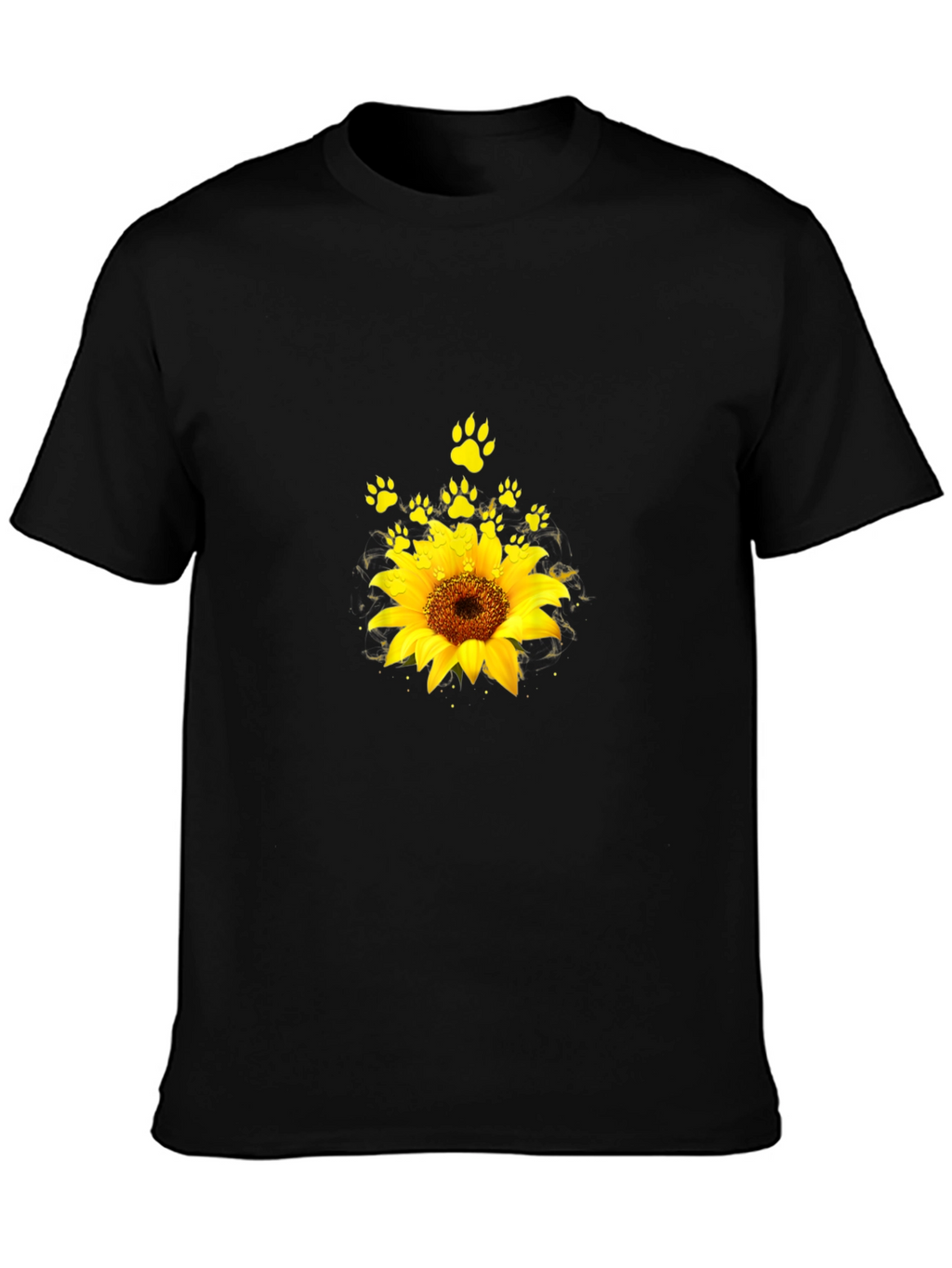 Sunflower Paw Print Graphic T-Shirt