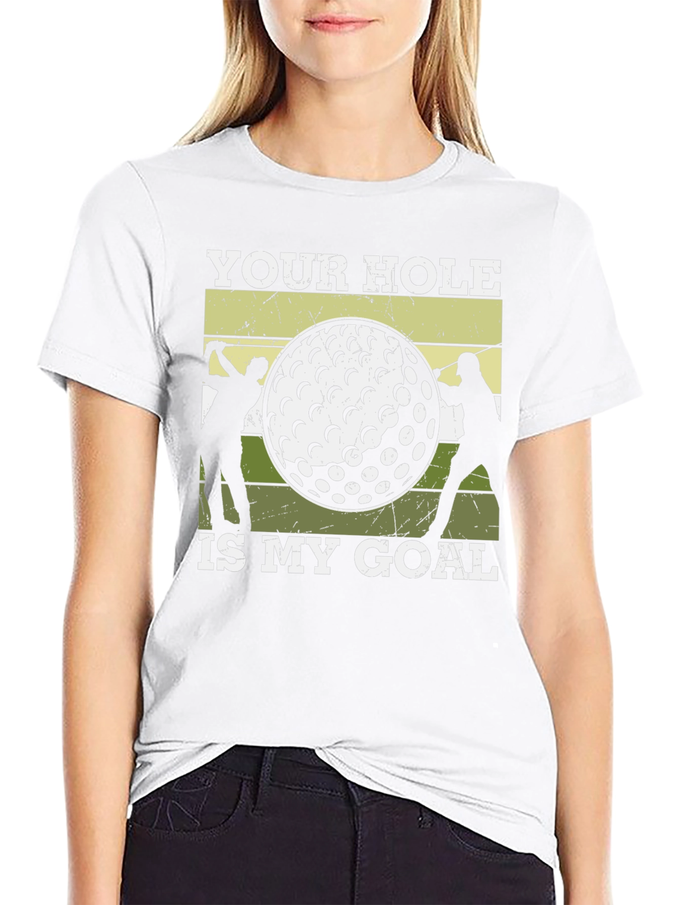 Golf Humor Tee: Your Hole Is My Goal Graphic T-Shirt