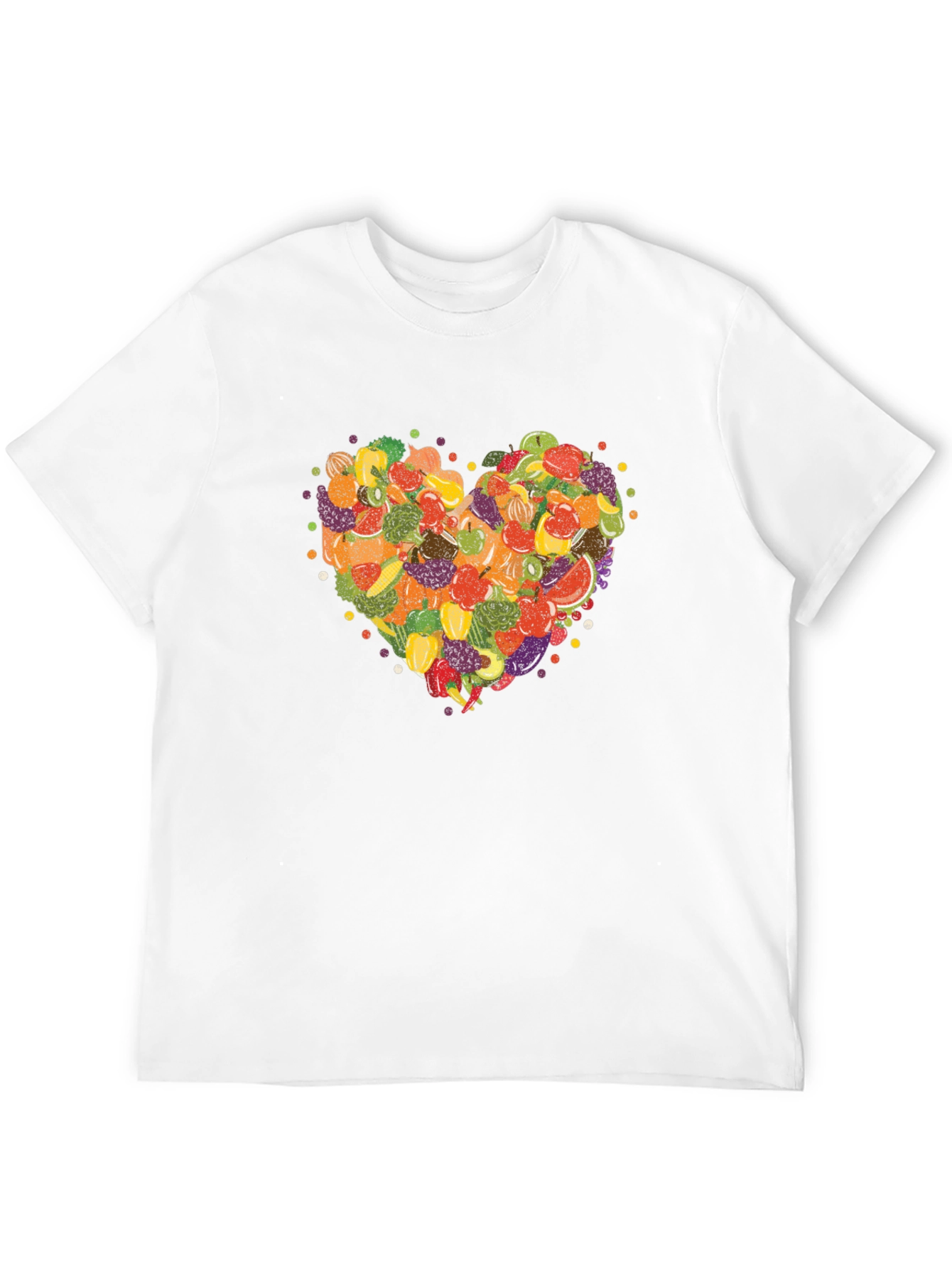 Fruit & Veggie Heart Graphic T-Shirt