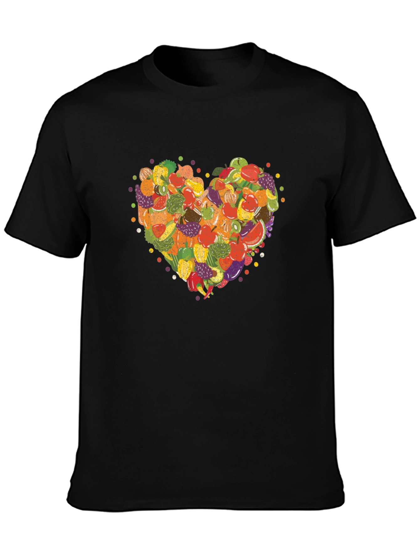 Fruit & Veggie Heart Graphic T-Shirt
