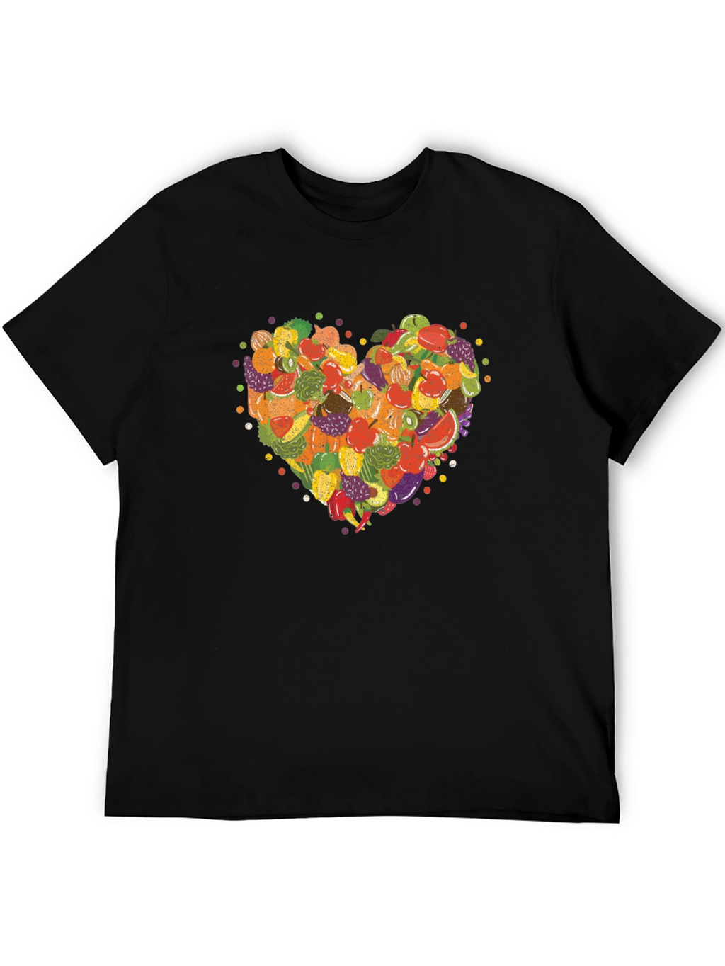 Fruit & Veggie Heart Graphic T-Shirt