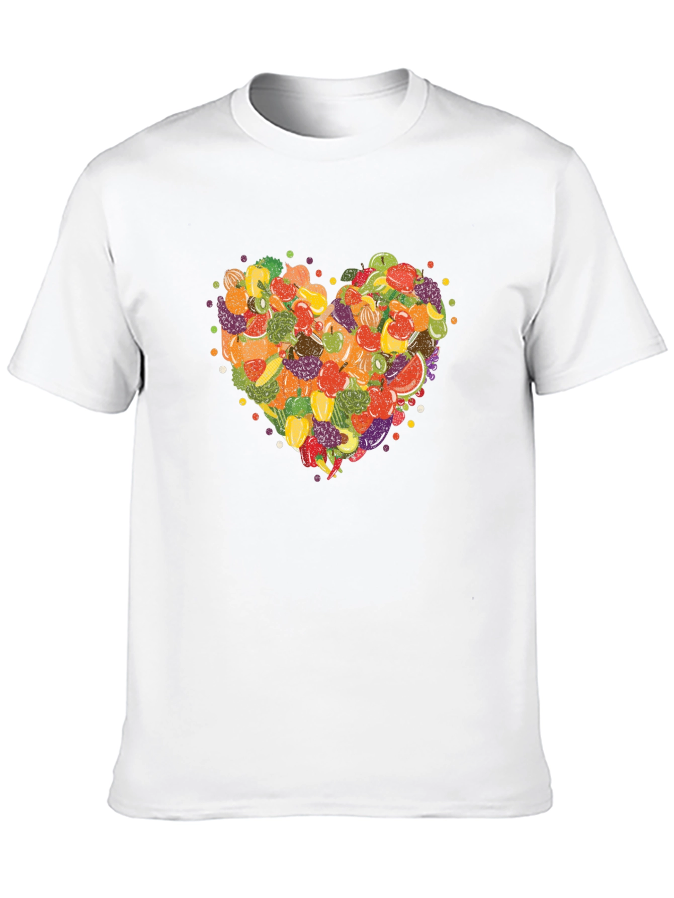 Fruit & Veggie Heart Graphic T-Shirt
