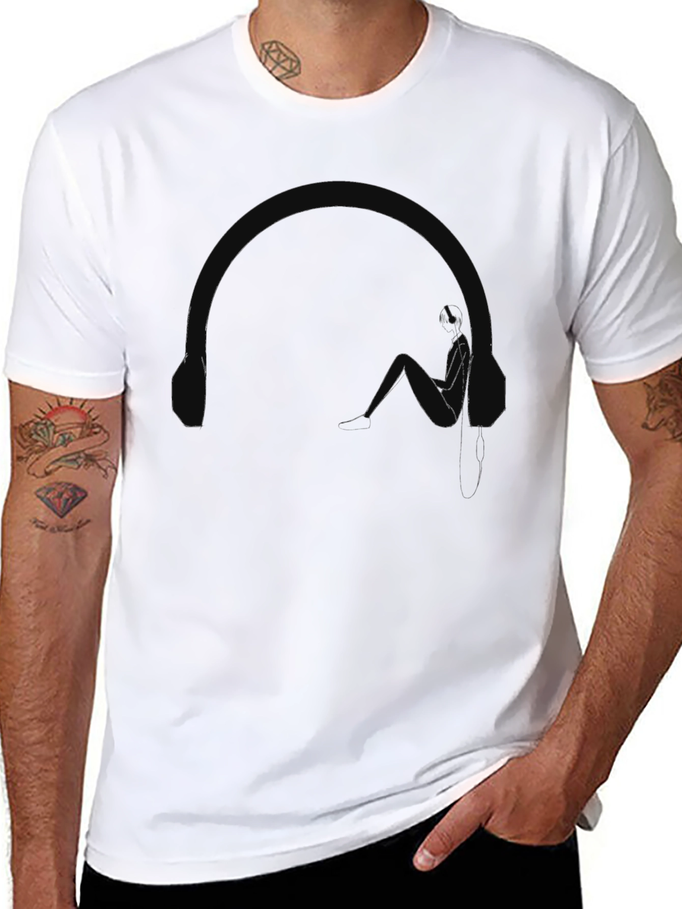 Minimalist Black T-Shirt: Abstract Design