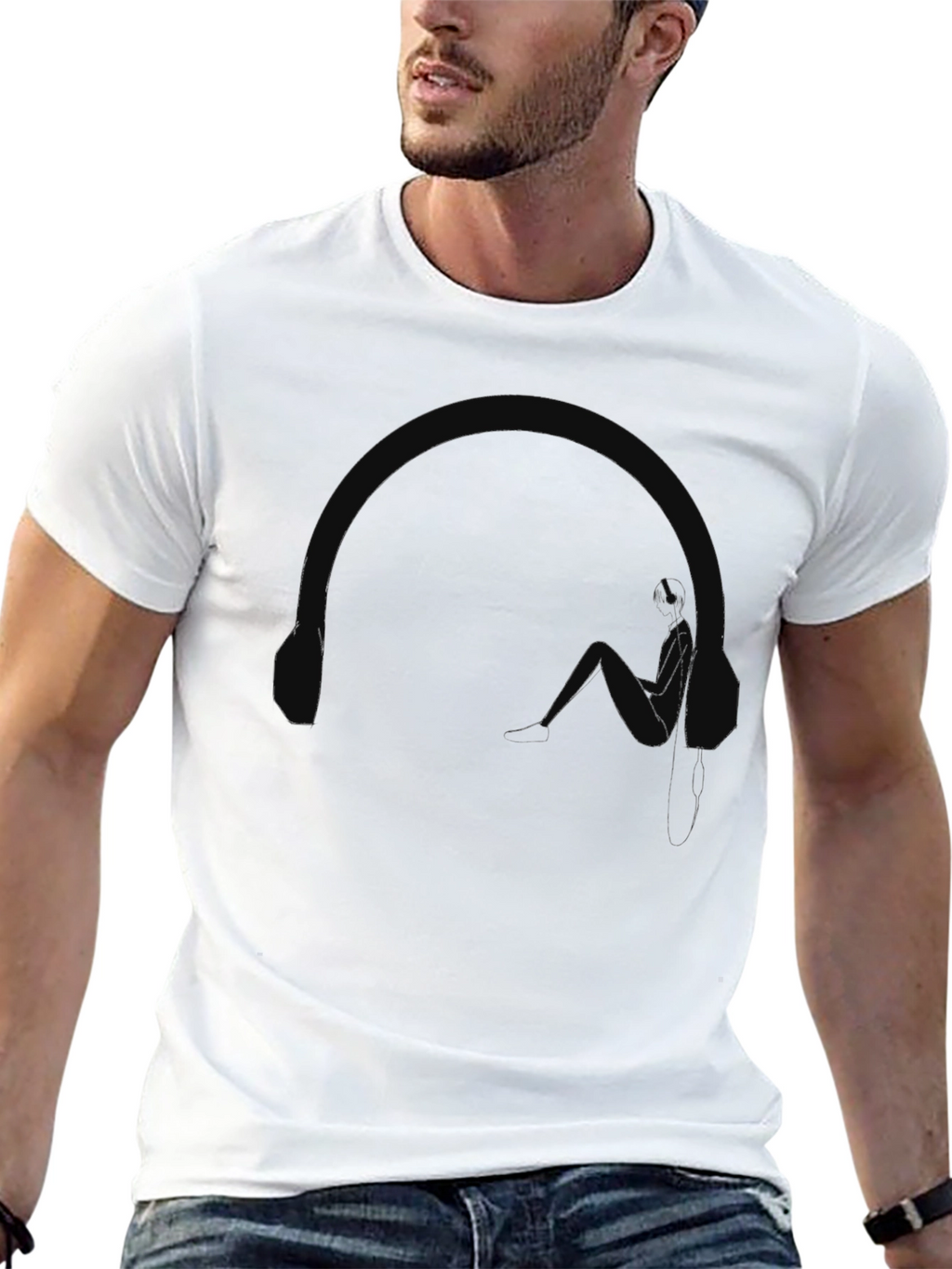 Minimalist Black T-Shirt: Abstract Design