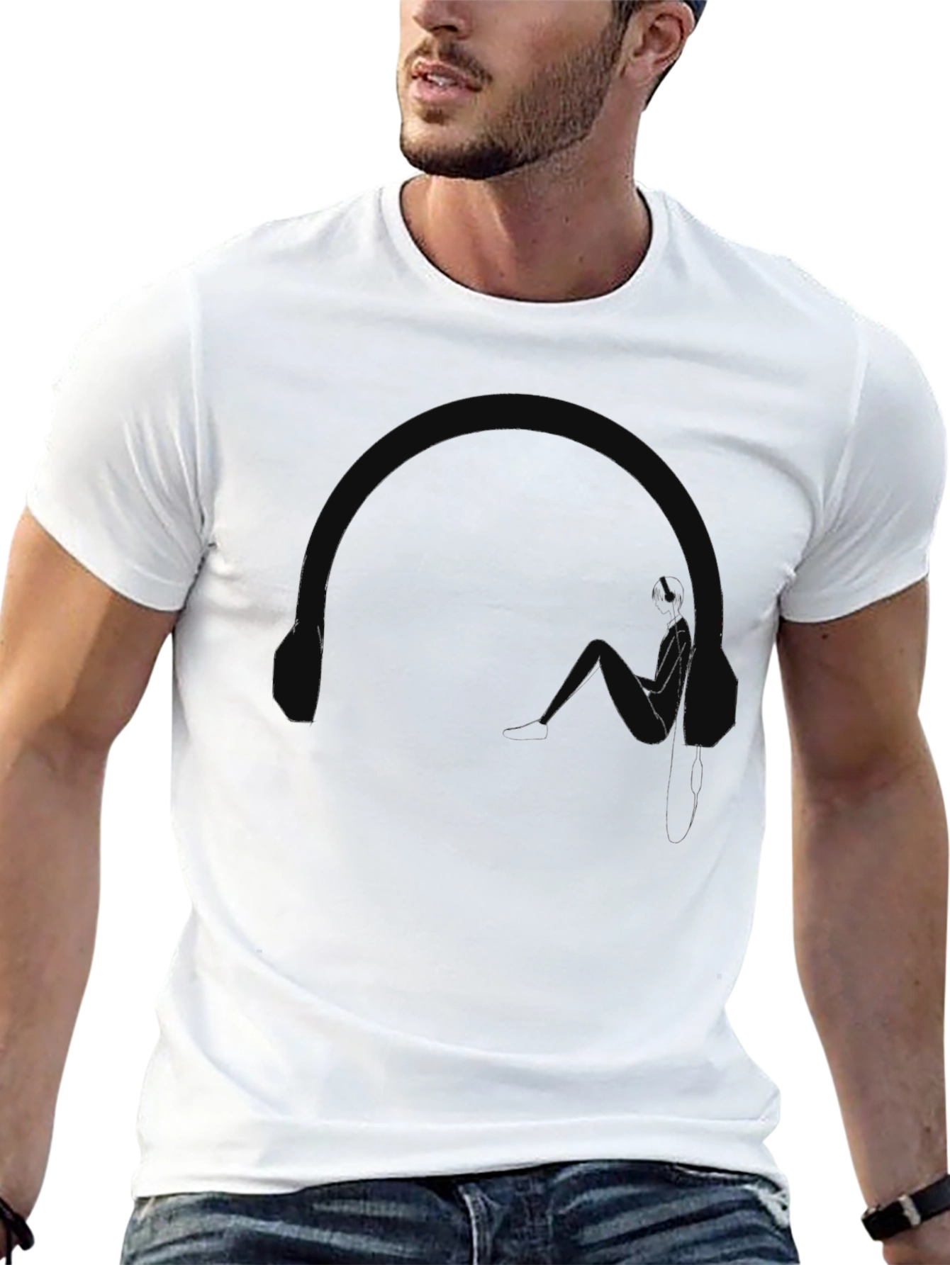 Minimalist Black T-Shirt: Abstract Design