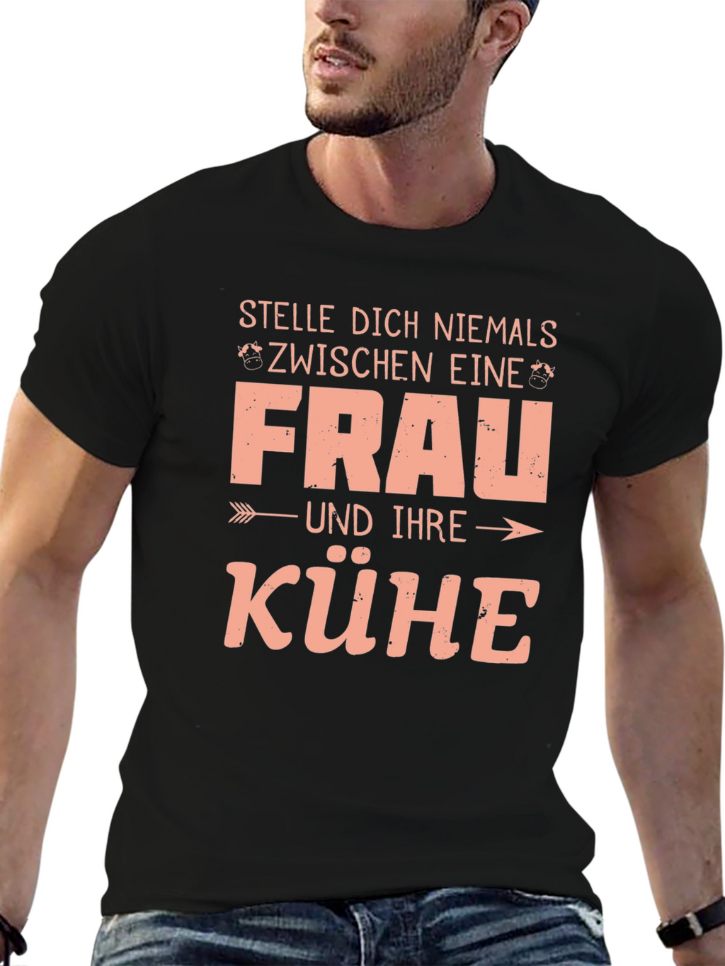 Stelle Dich Niemals T-Shirt Funny German Cow Farmer Gift