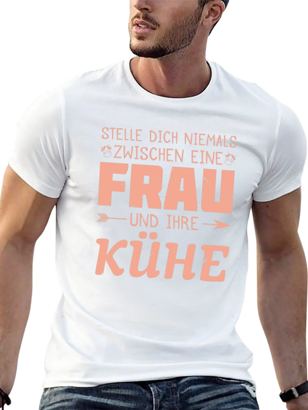 Stelle Dich Niemals T-Shirt Funny German Cow Farmer Gift