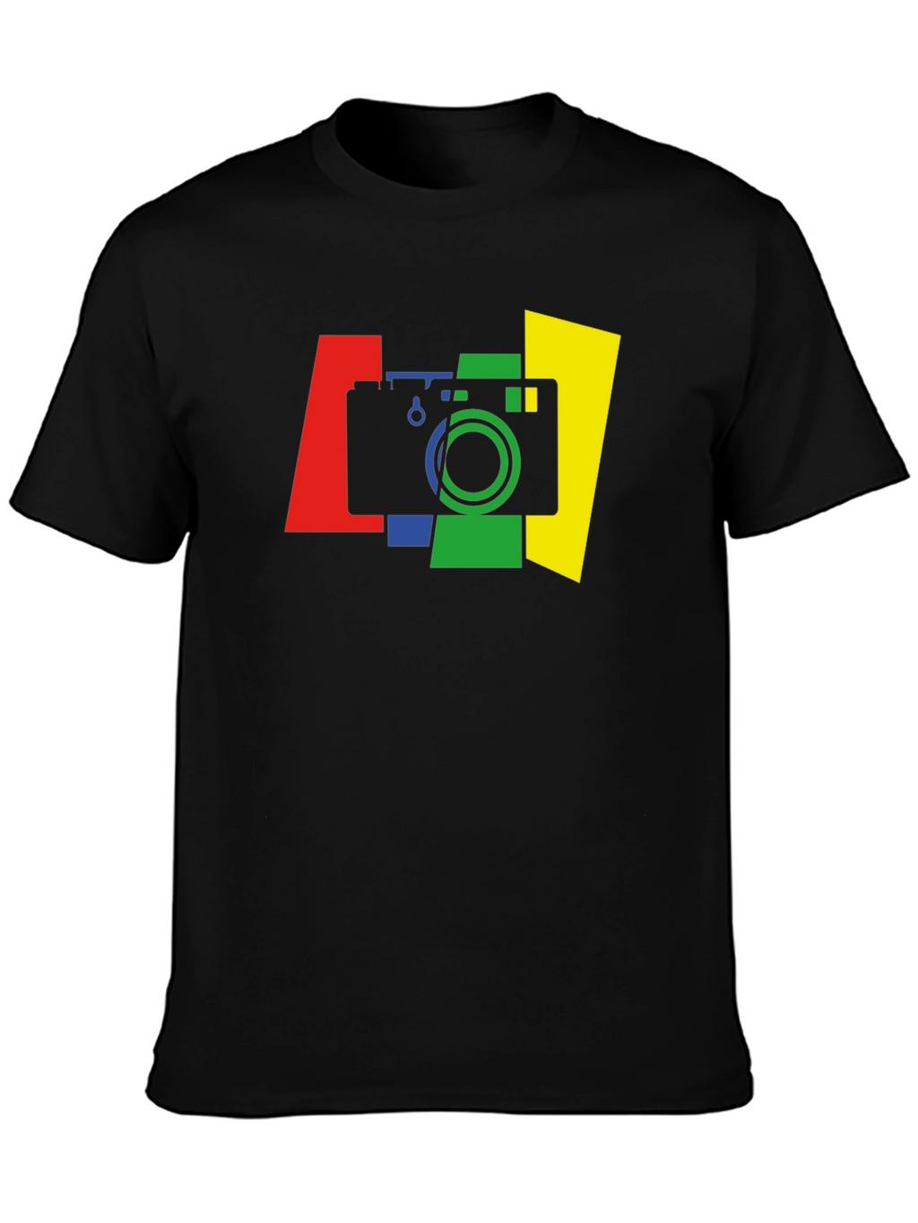 Stylish Camera Graphic Tee - Black