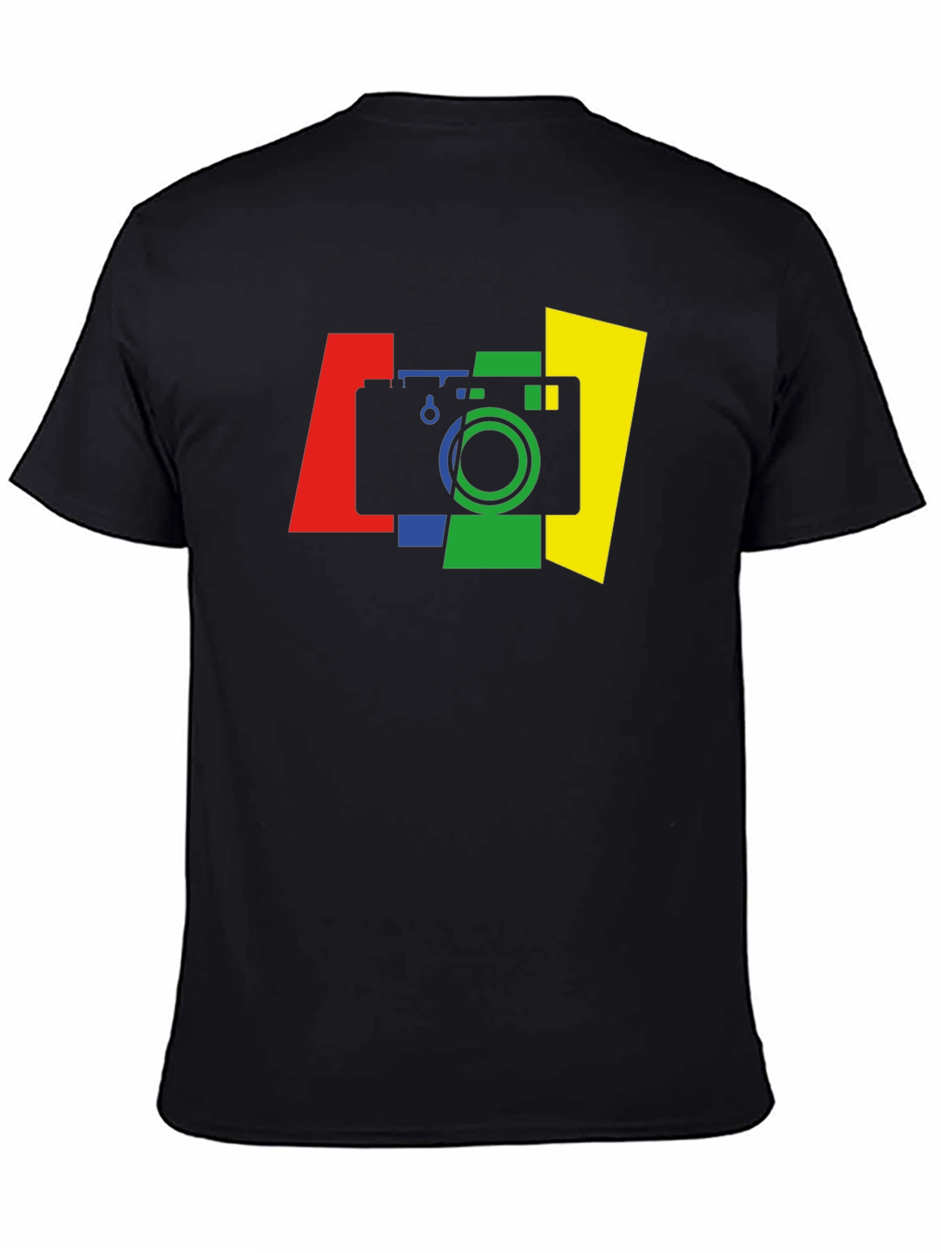 Stylish Camera Graphic Tee - Black
