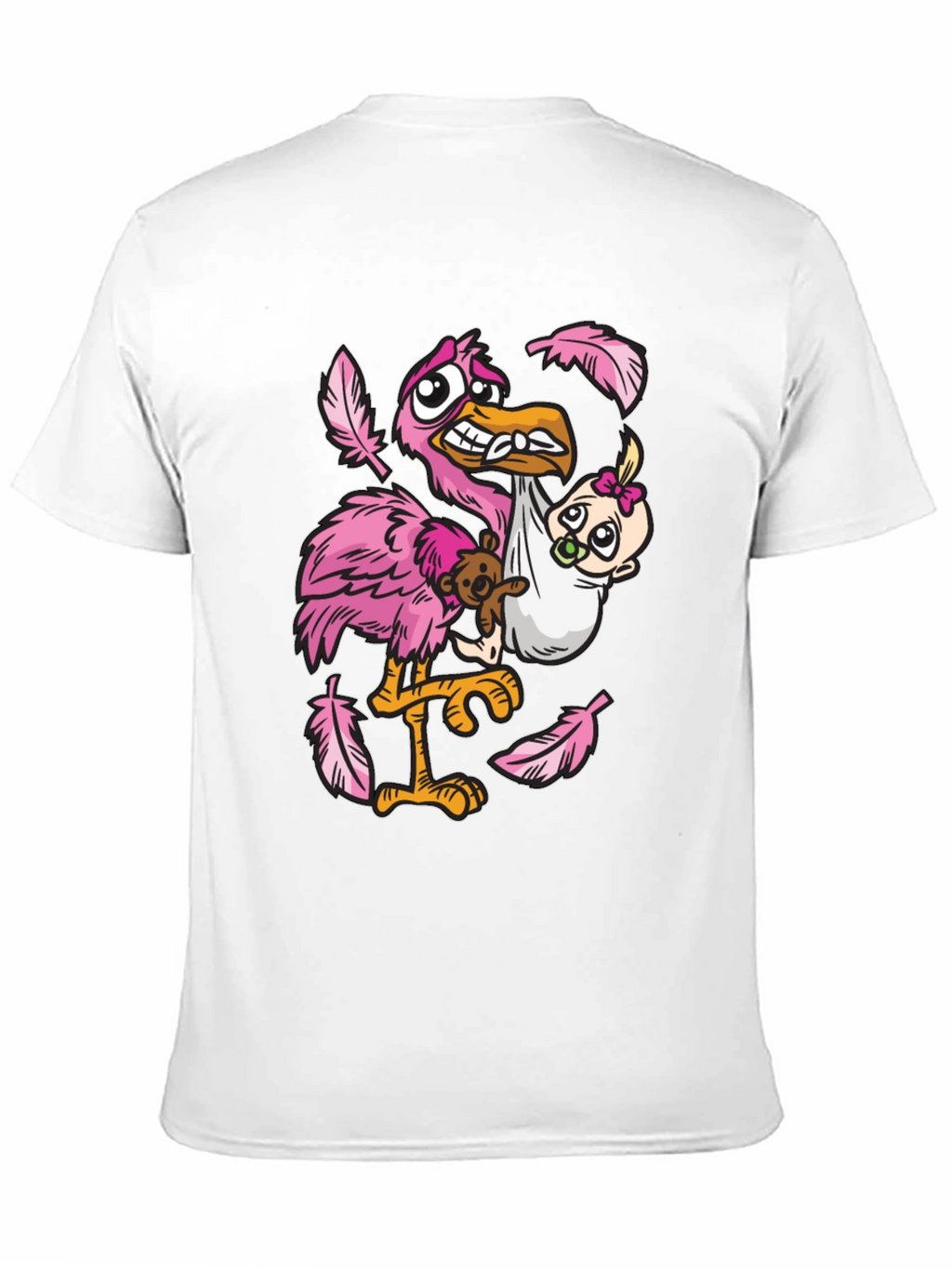 Stork Carrying Baby Graphic T-Shirt