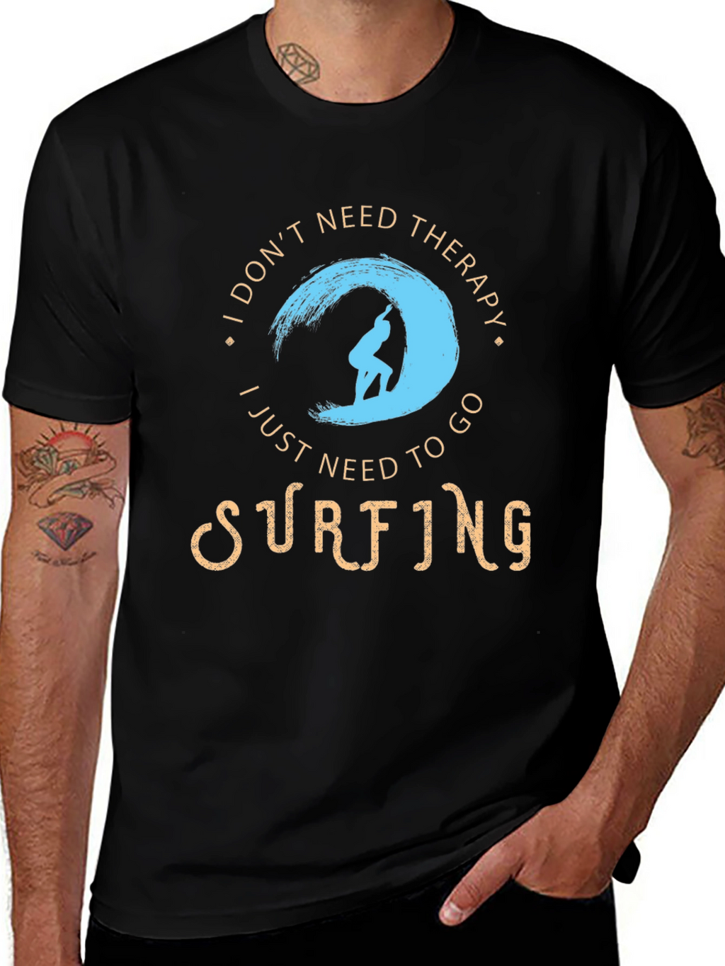 Surfing Therapy T-Shirt - Black