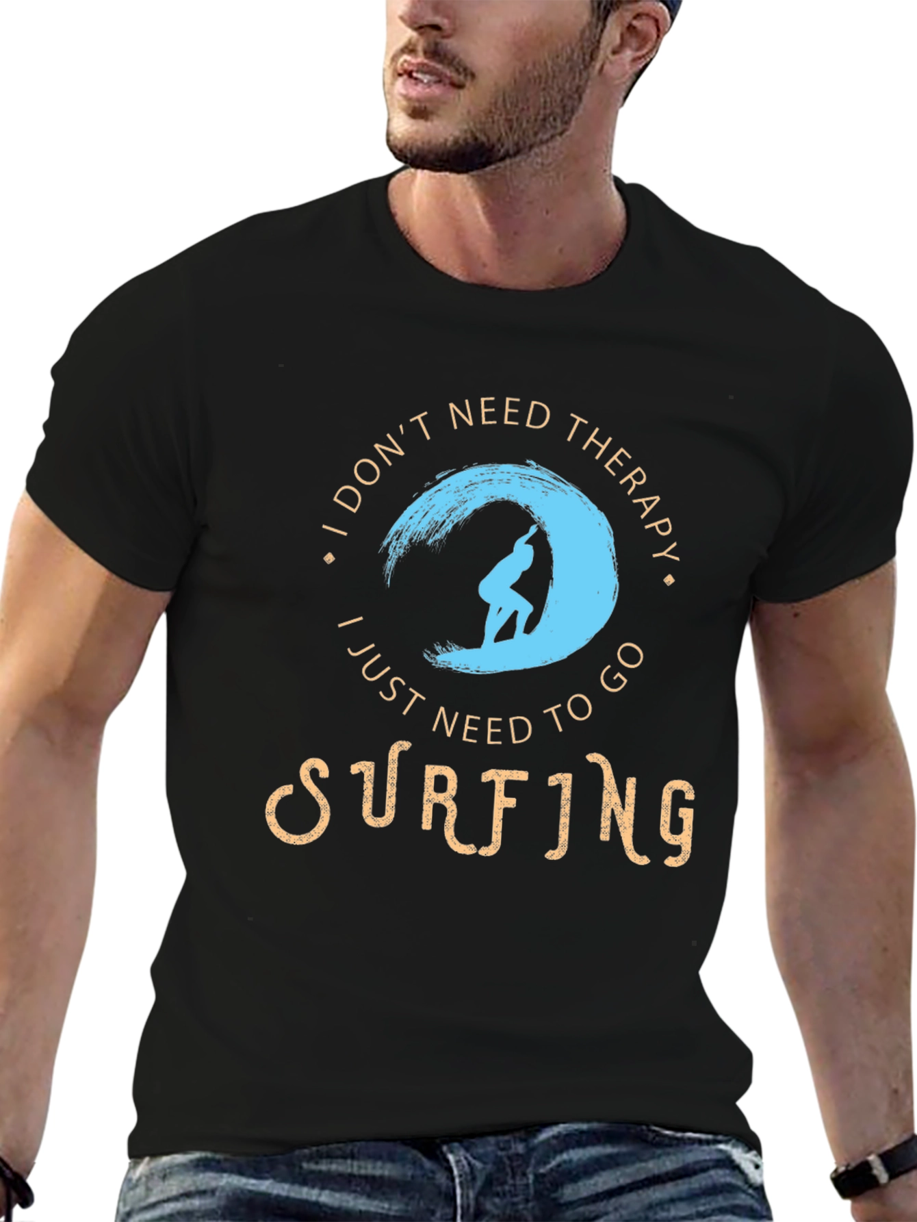Surfing Therapy T-Shirt - Black