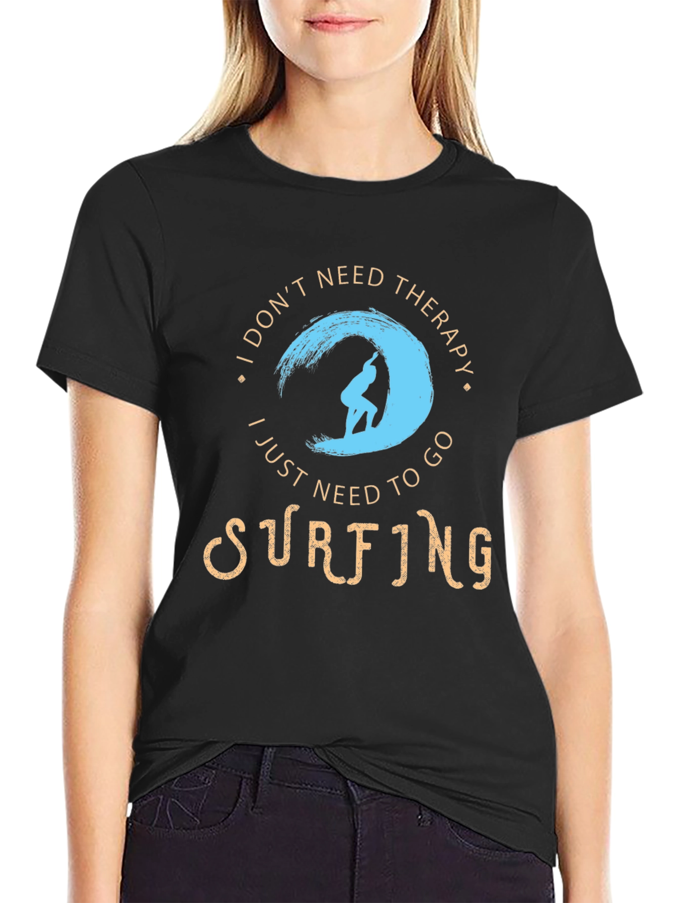 Surfing Therapy T-Shirt - Black