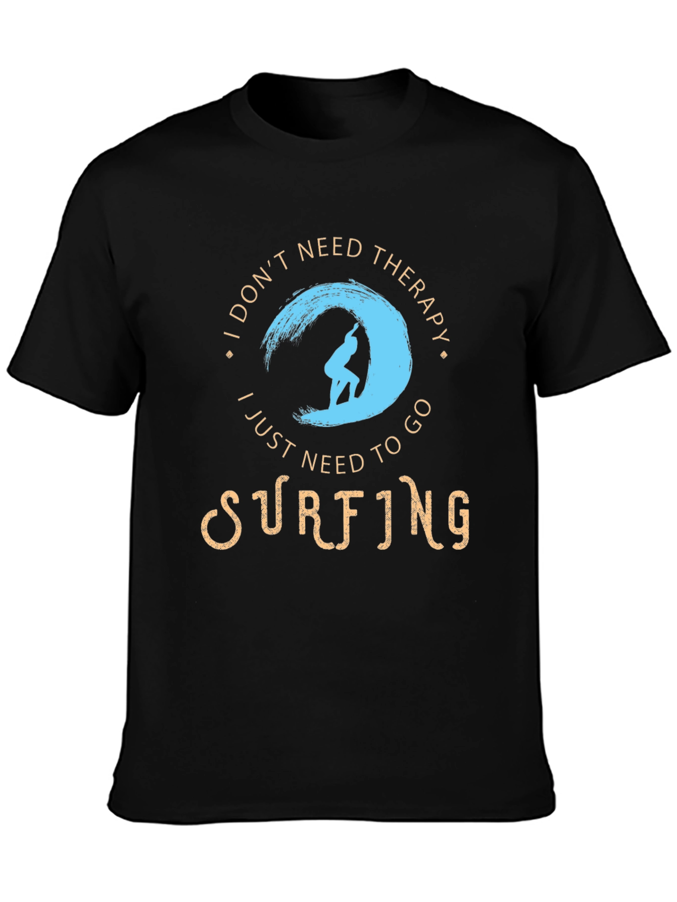 Surfing Therapy T-Shirt - Black