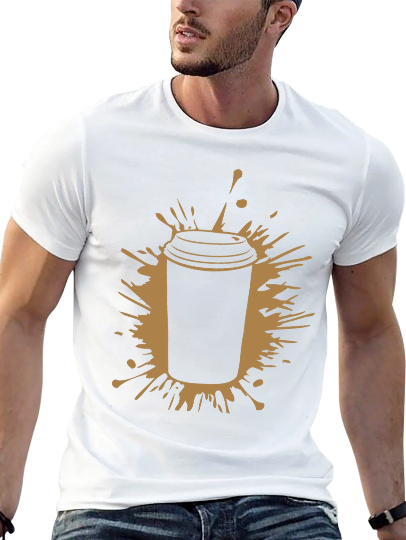 Coffee Splash Black T-Shirt