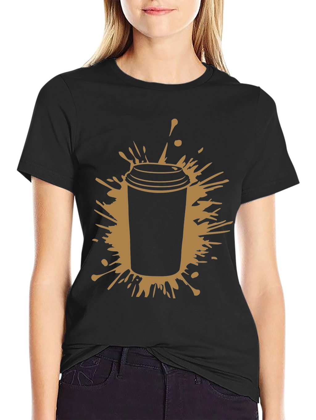 Coffee Splash Black T-Shirt