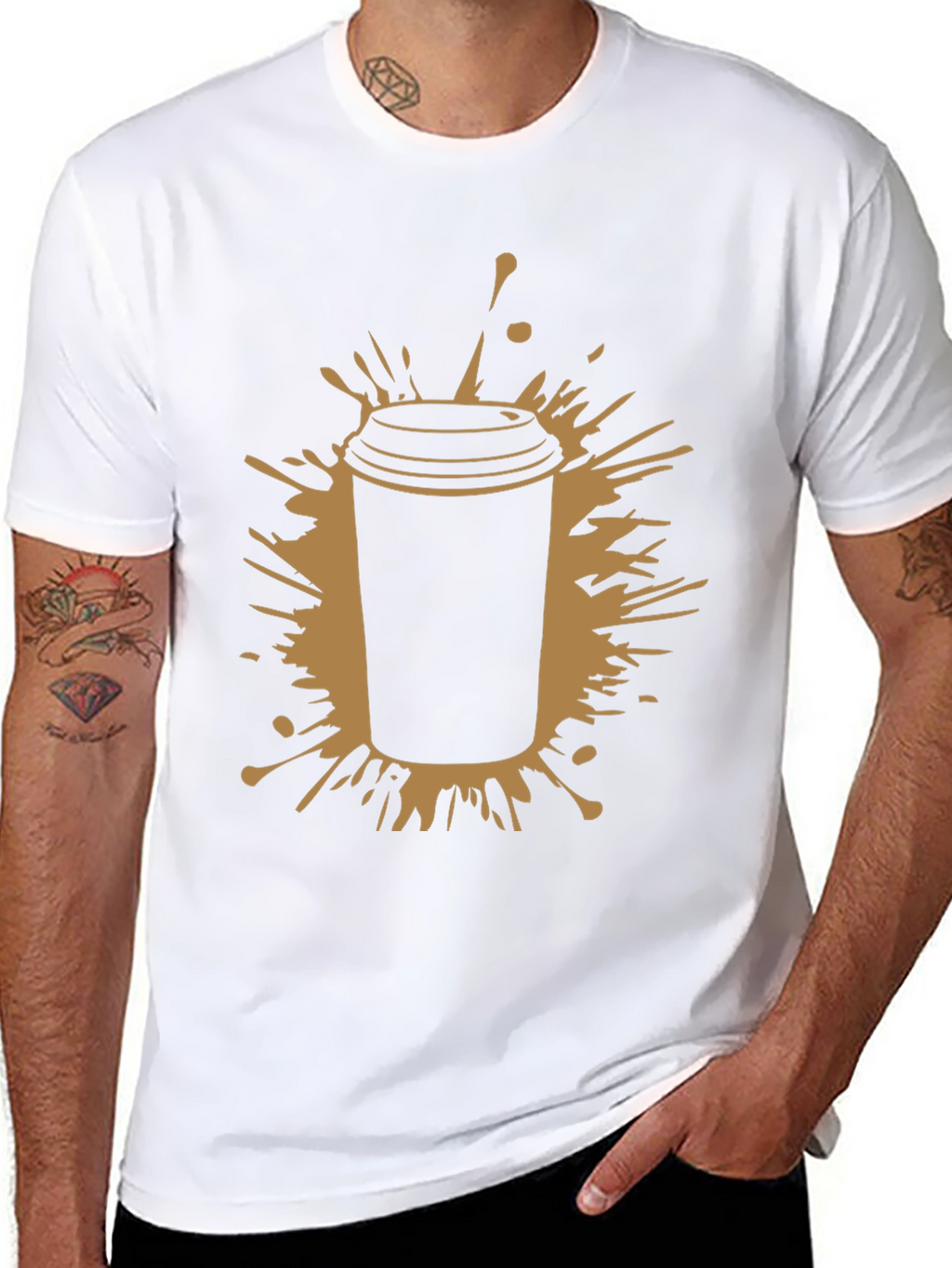 Coffee Splash Black T-Shirt