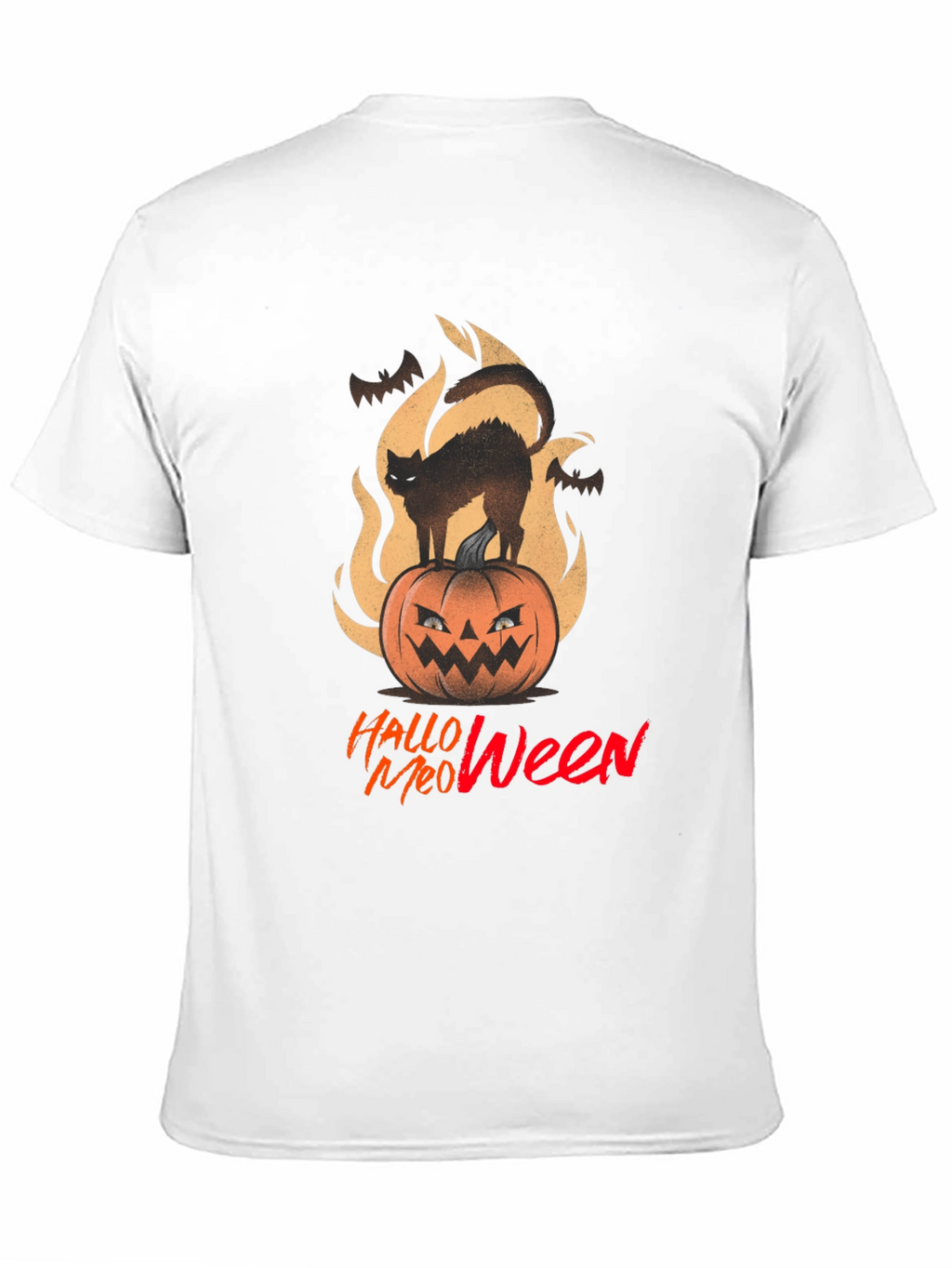 Halloween Meow T-Shirt - Spooky Cat on Pumpkin