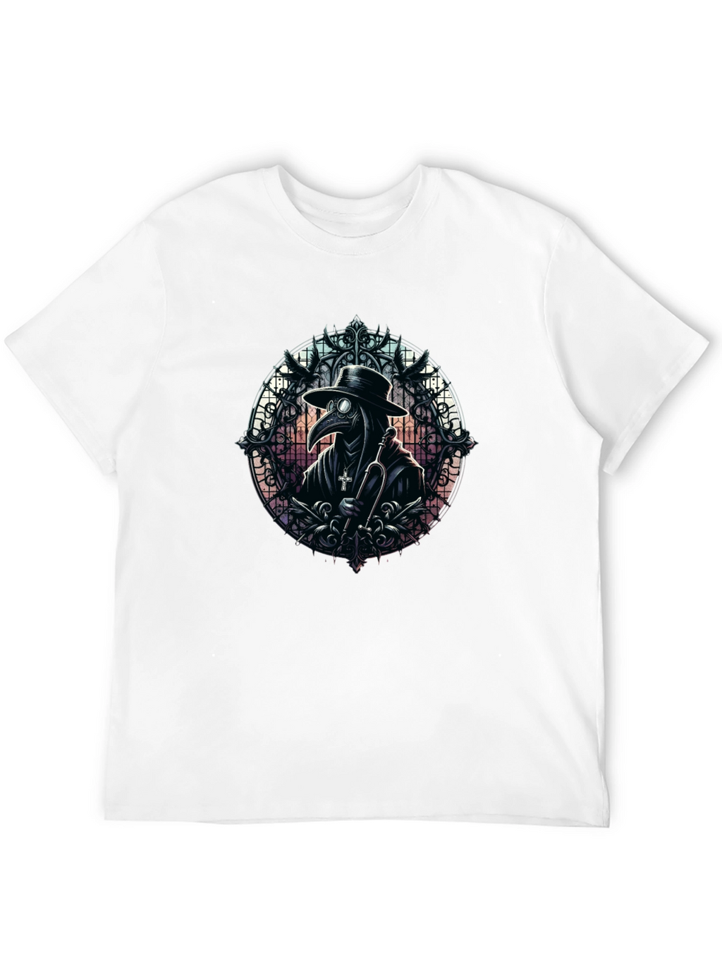 Plague Doctor Graphic Tee - Gothic Style