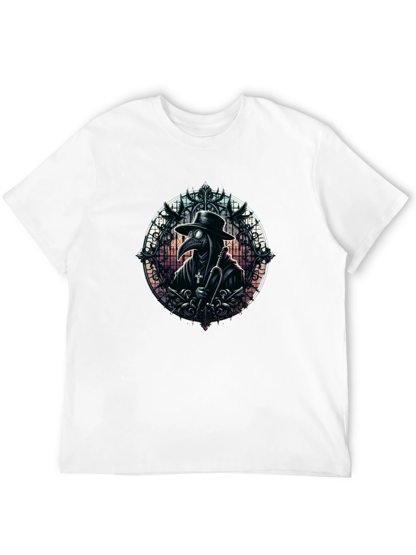 Plague Doctor Graphic Tee - Gothic Style