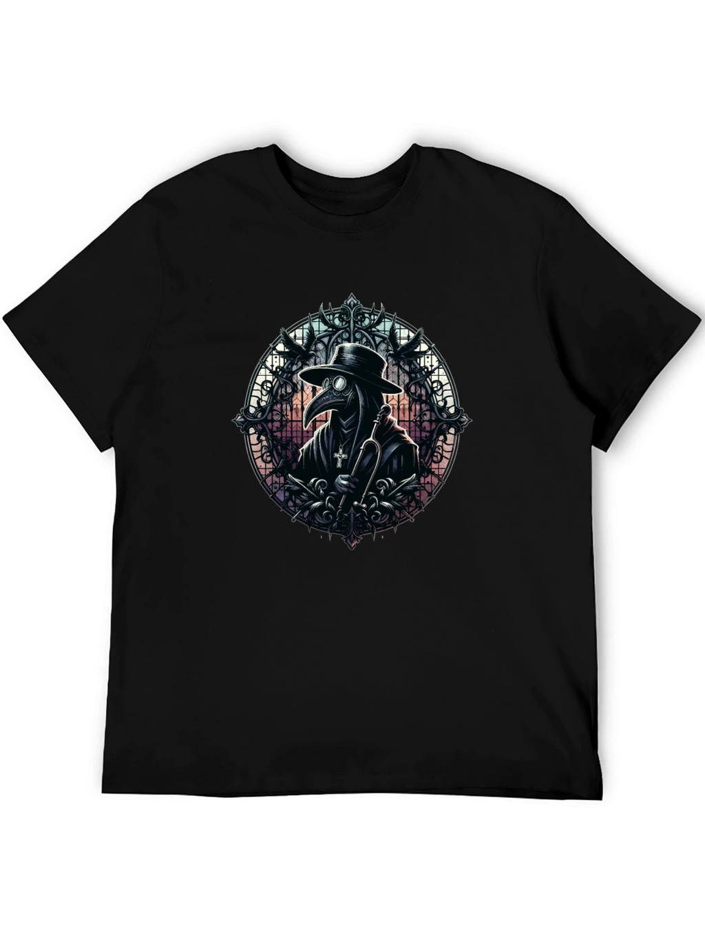 Plague Doctor Graphic Tee - Gothic Style